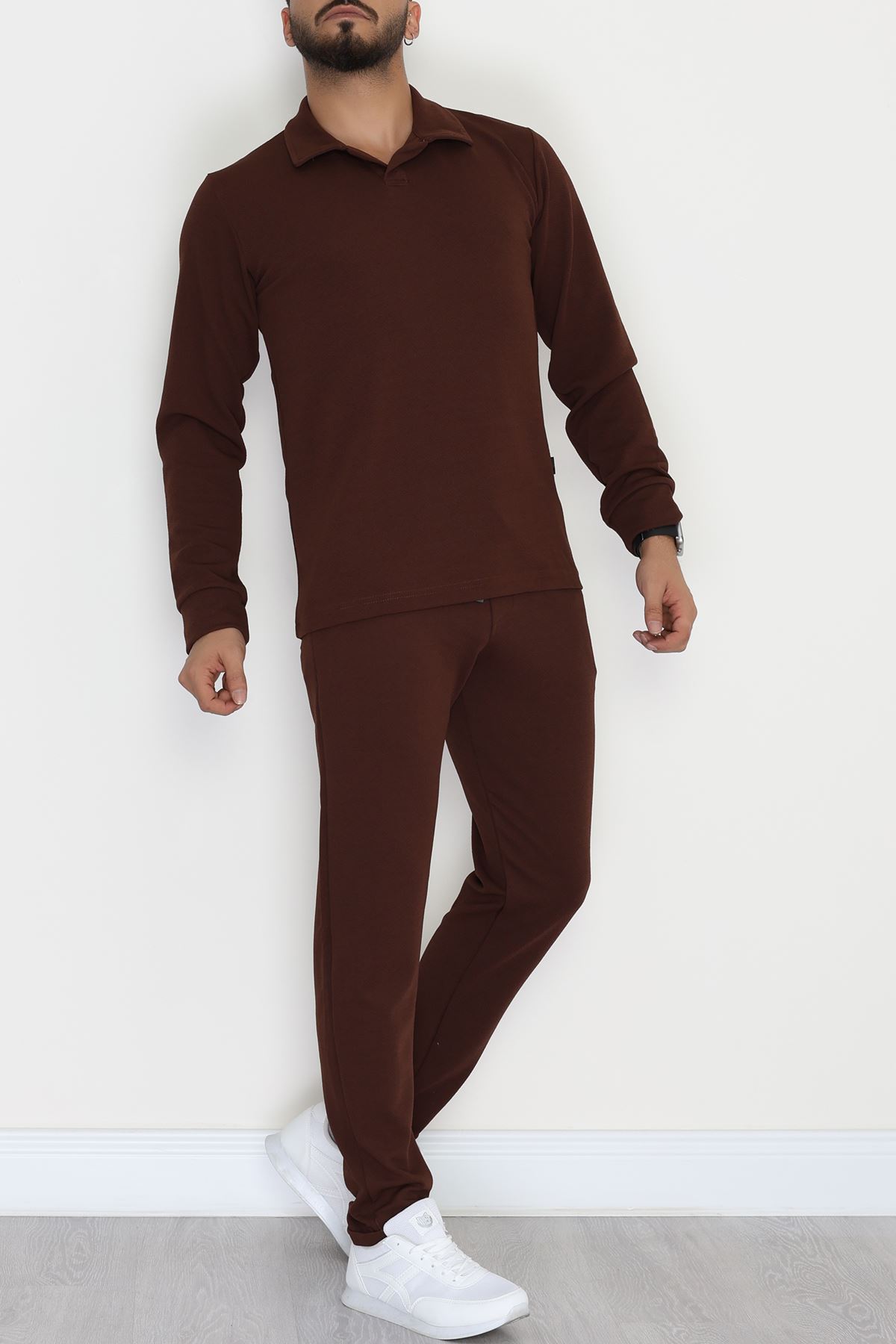 Zra Krep Polo Yaka Erkek Takım Kahve - 42187.1937.