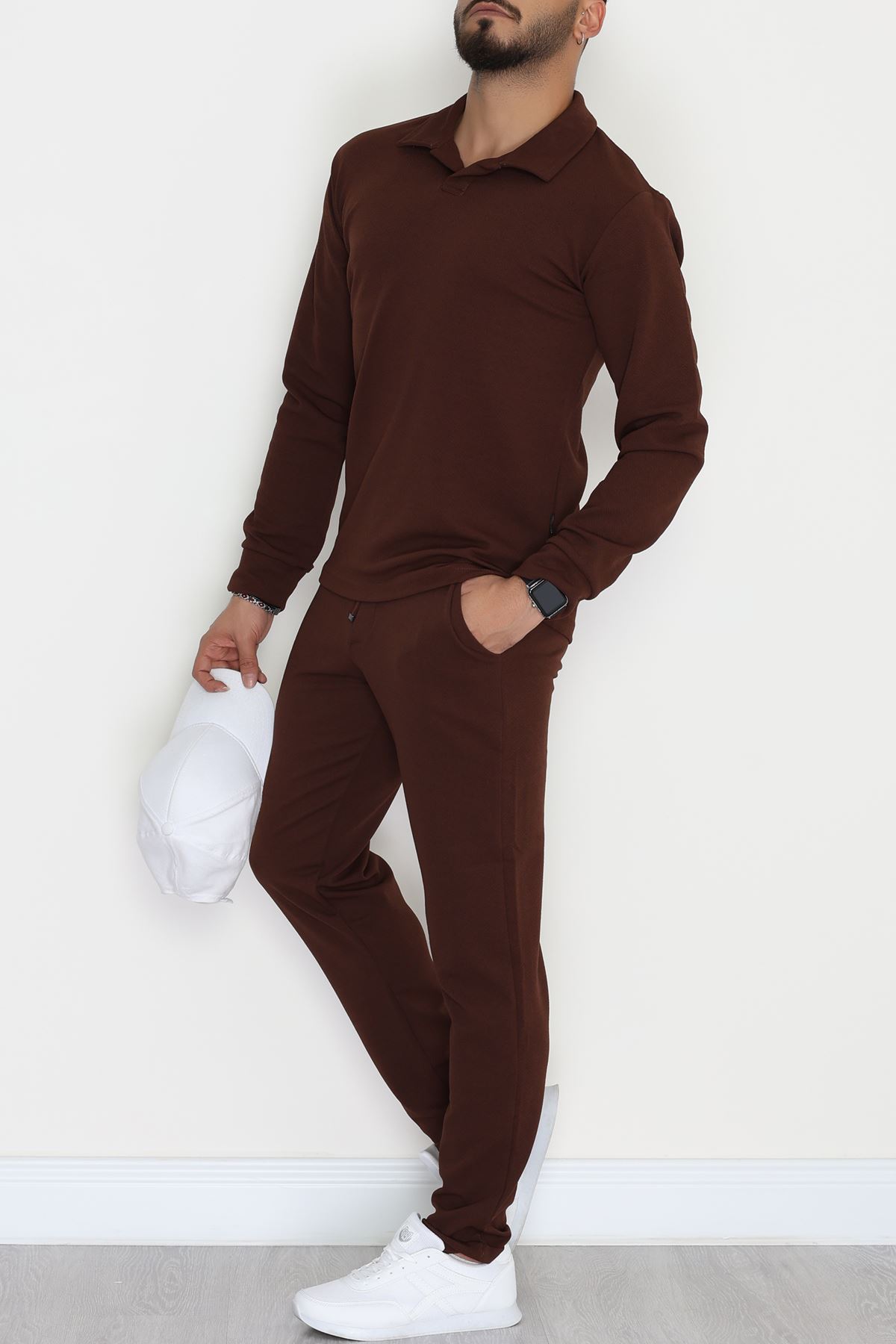 Zra Krep Polo Yaka Erkek Takım Kahve - 42187.1937.