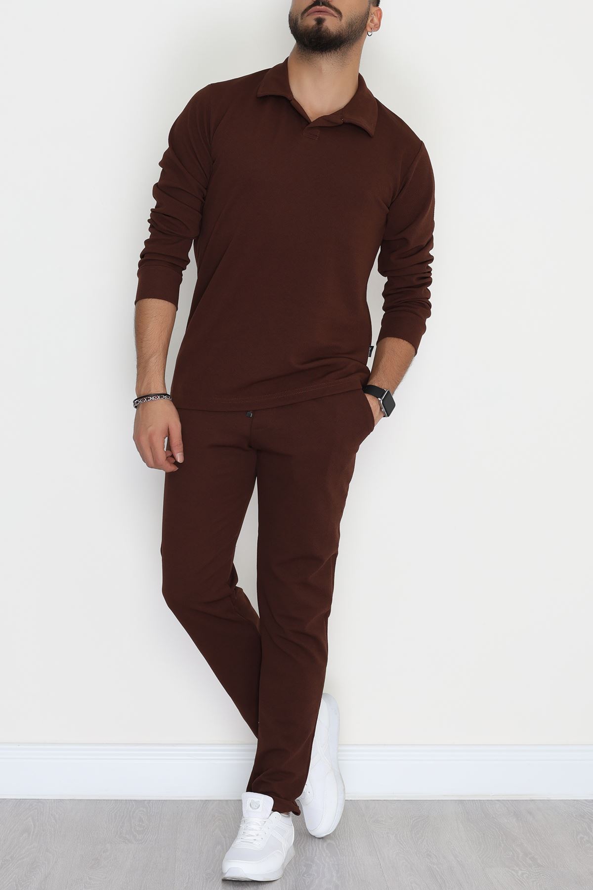 Zra Krep Polo Yaka Erkek Takım Kahve - 42187.1937.