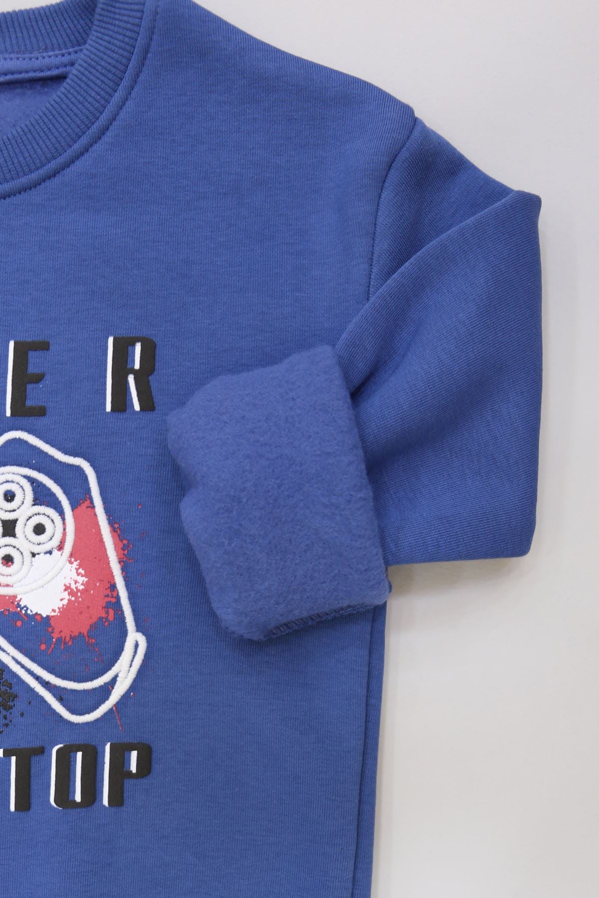 6-9 Yaş 3 İp Şardonlu Sweatshirt Mavi - 2264219.1576.