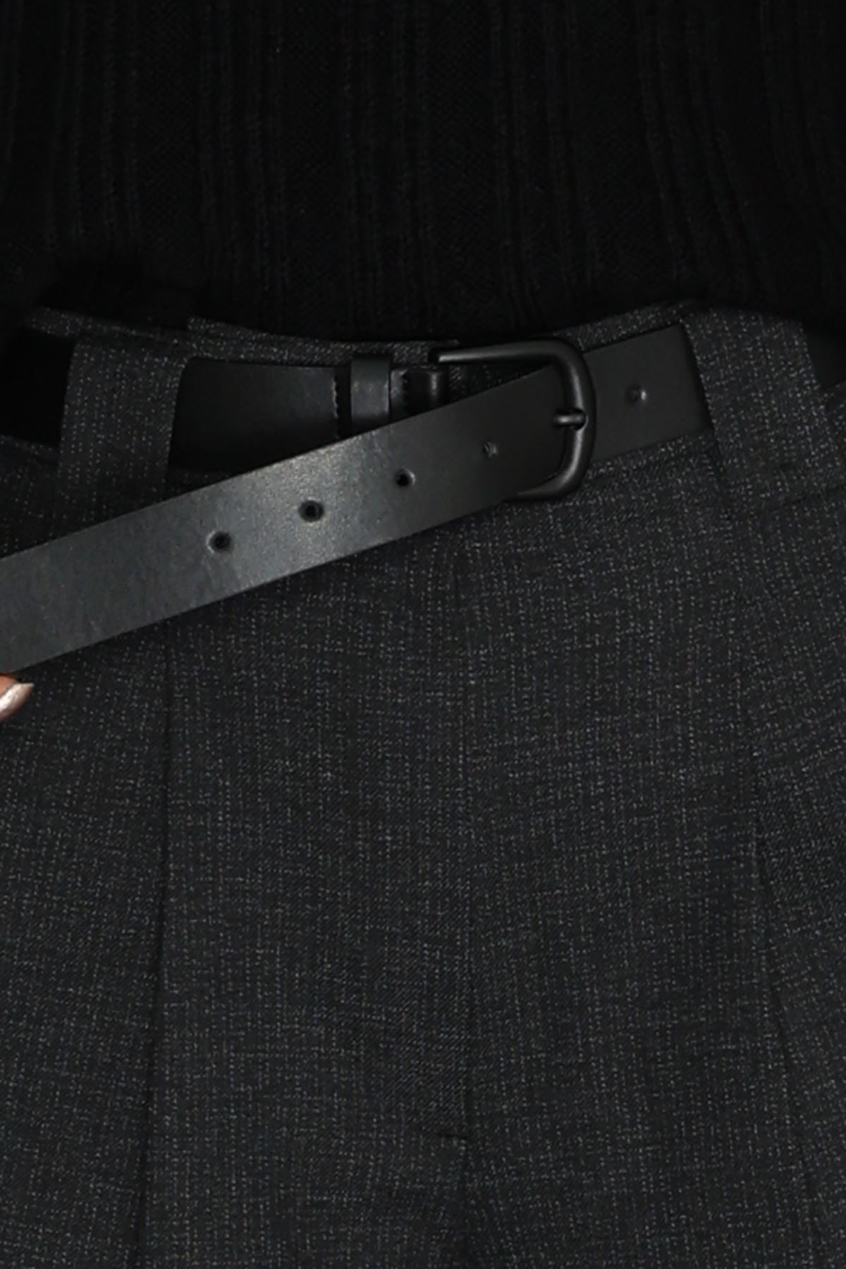 Dilvin Normal Bel Pili Detaylı Şort Antrasit - 72194.2100.