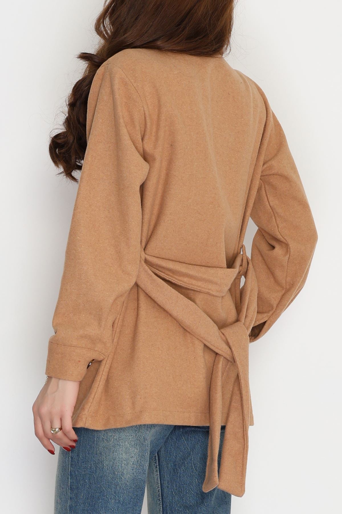 Çift Cepli Kuşaklı Tunik Gömlek Camel - 70991.1775.