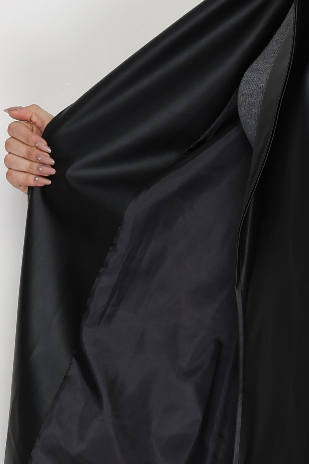 Deri Uzun Trençkot Siyah - 51025.1779.