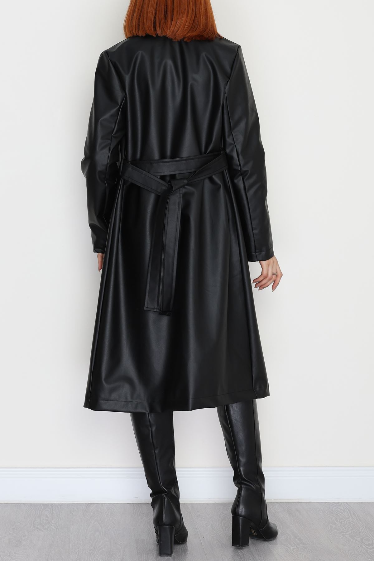 Deri Uzun Trençkot Siyah - 51025.1779.