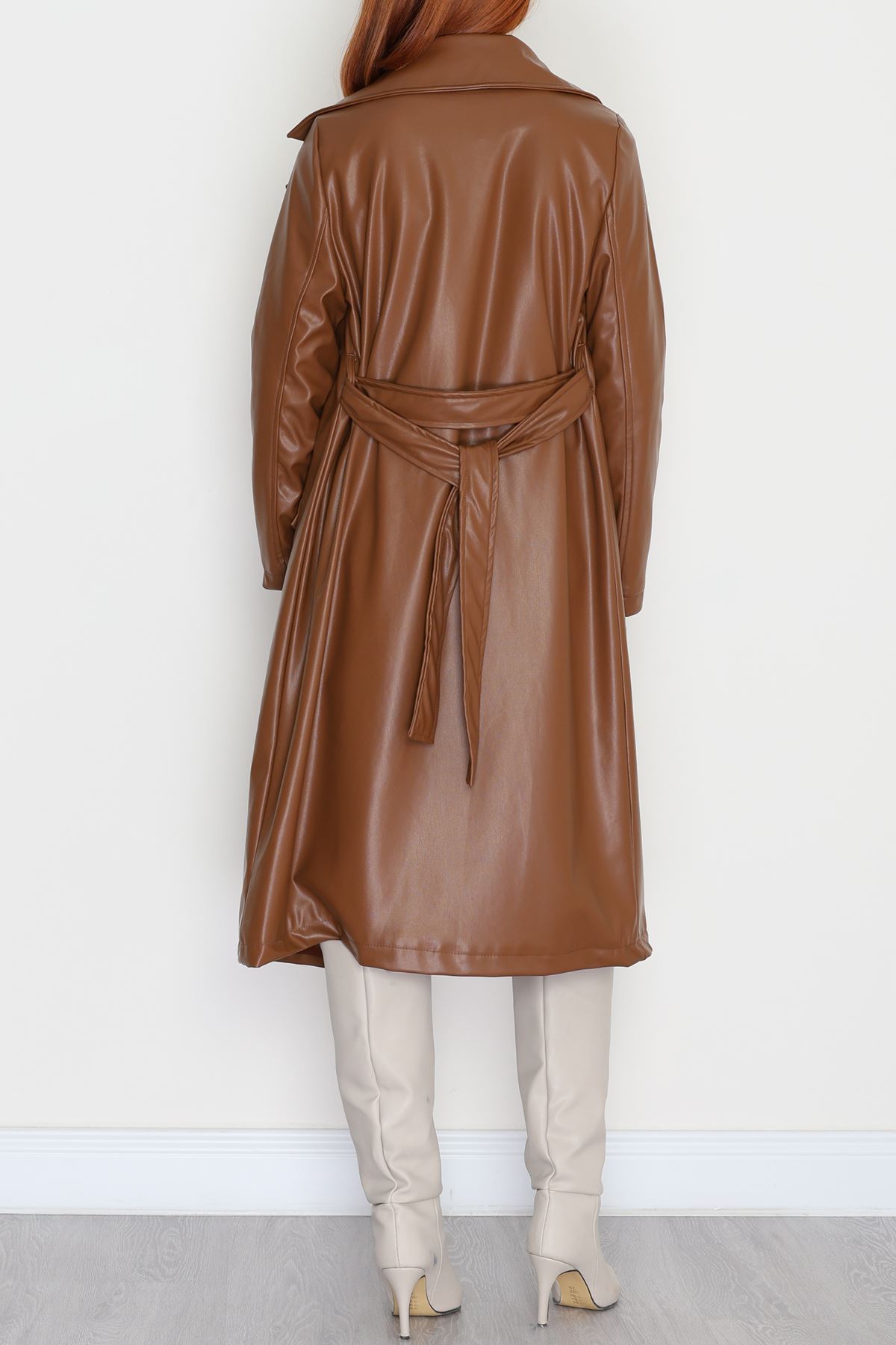 Deri Uzun Trençkot Taba - 51025.1779.