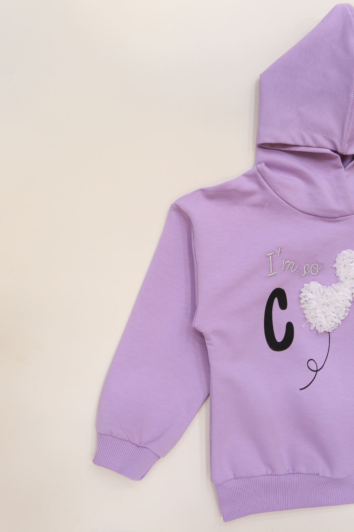 Kalp Desenli 3-7 Yaş 2 İp Sweatshirt Lila - 625530.1576.