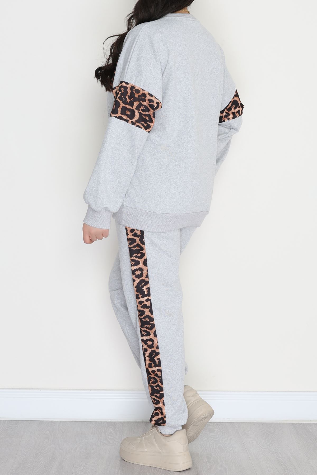 Garnili 2 İplik Büyük Beden Eşofman Takımı Gri - 50782.1857.