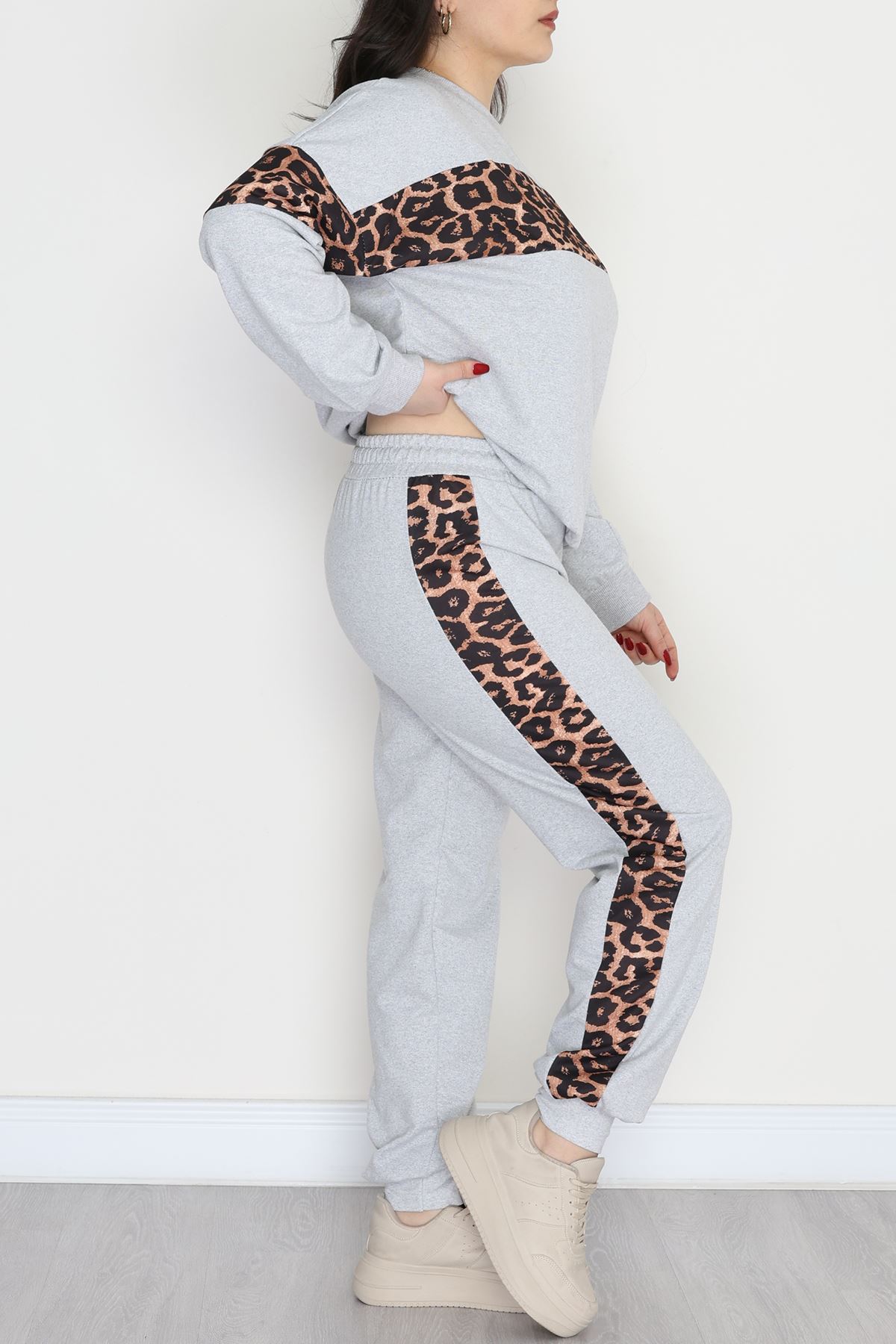 Garnili 2 İplik Büyük Beden Eşofman Takımı Gri - 50782.1857.