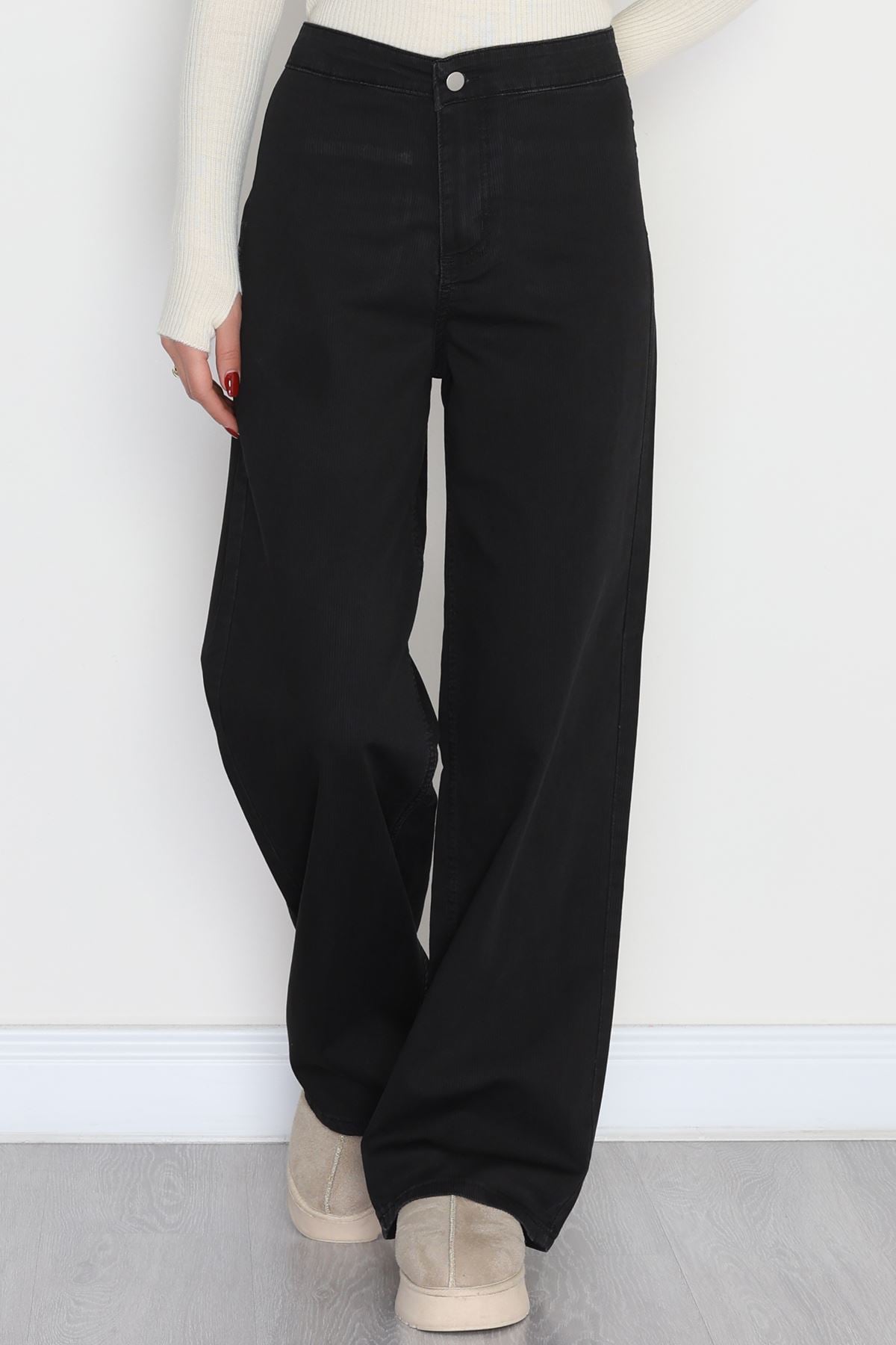 Cepsiz Palazzo Kot Pantolon Siyahfitilli - 40466.1431.