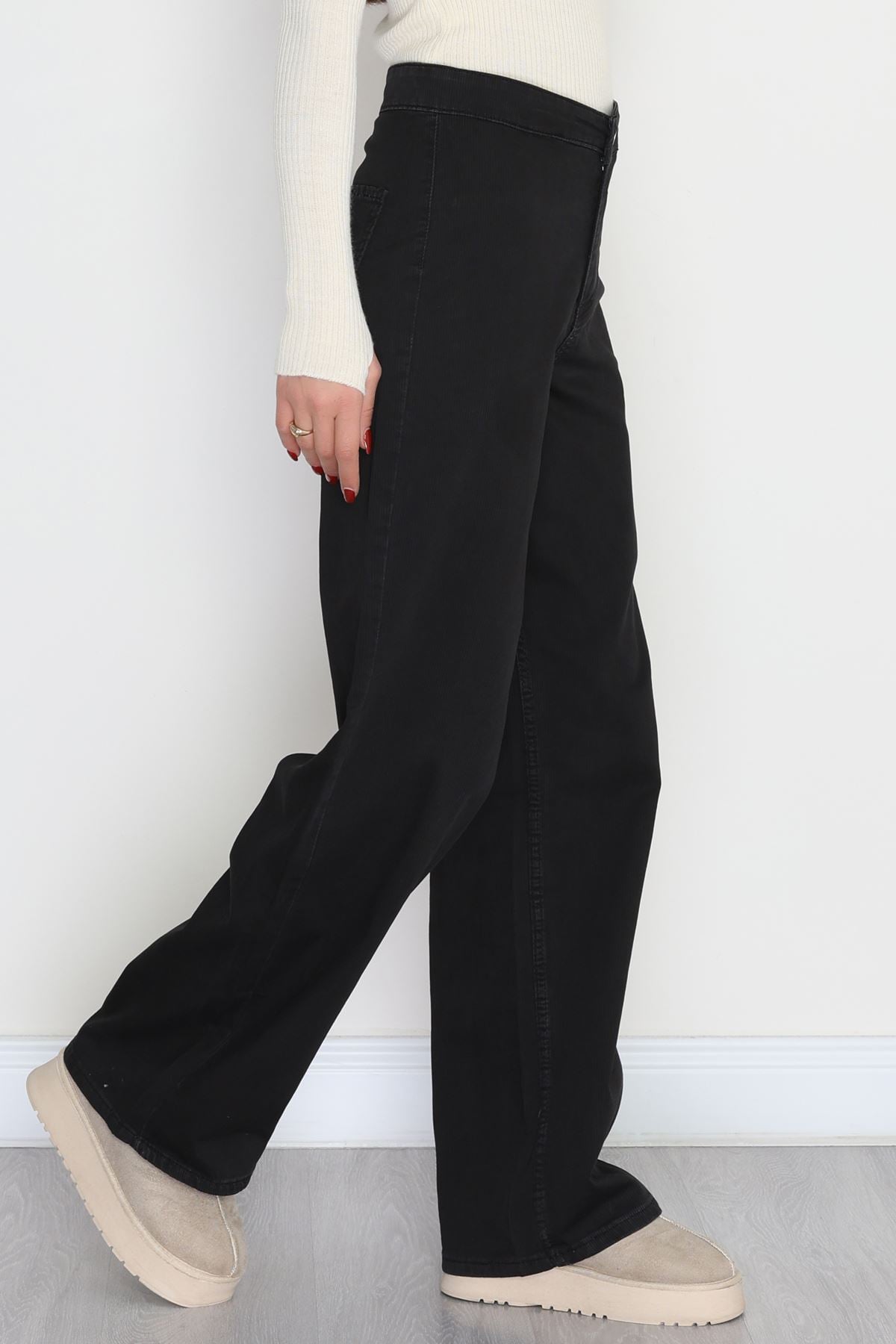 Cepsiz Palazzo Kot Pantolon Siyahfitilli - 40466.1431.