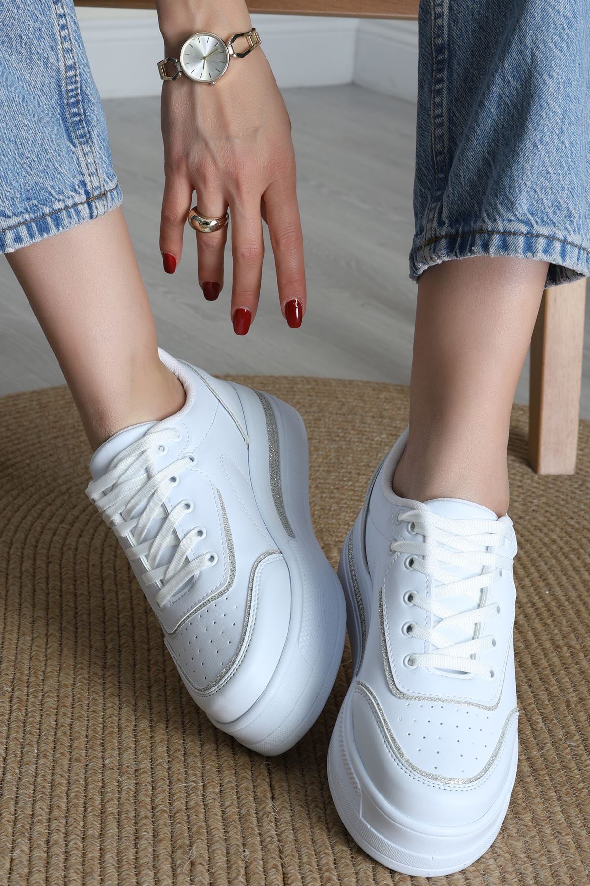 Günlük Spor Ayakkabı Beyazgümüş - 31532.2082.