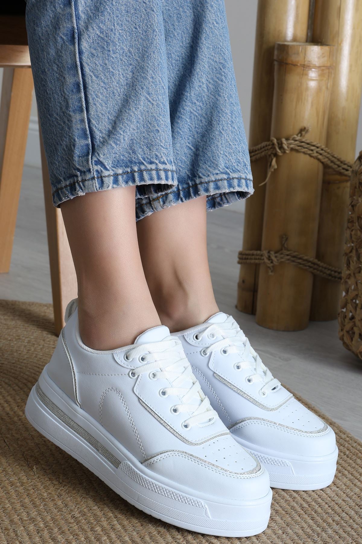 Günlük Spor Ayakkabı Beyazgümüş - 31532.2082.