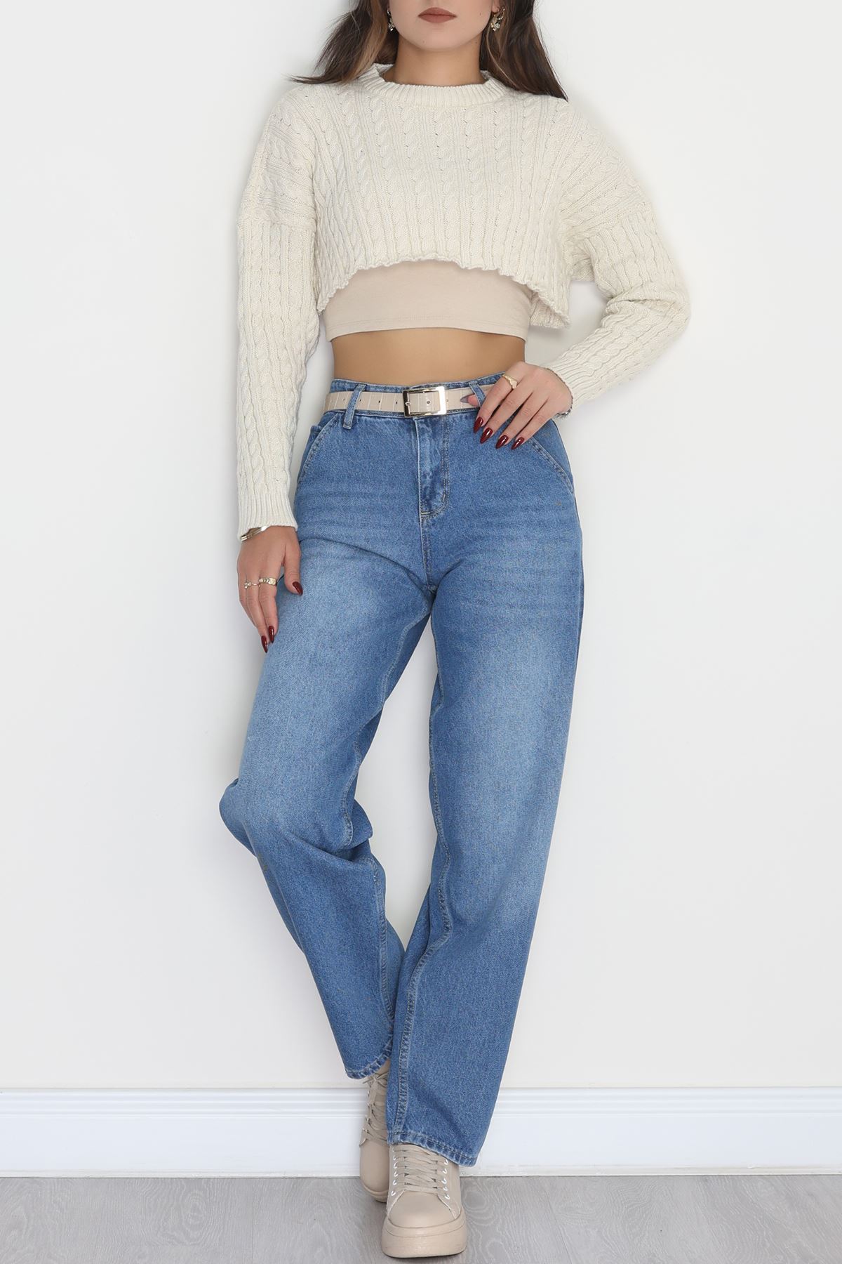 Yan Cepli Baggy Kot Pantolon Buzmavi - 42466.2088.