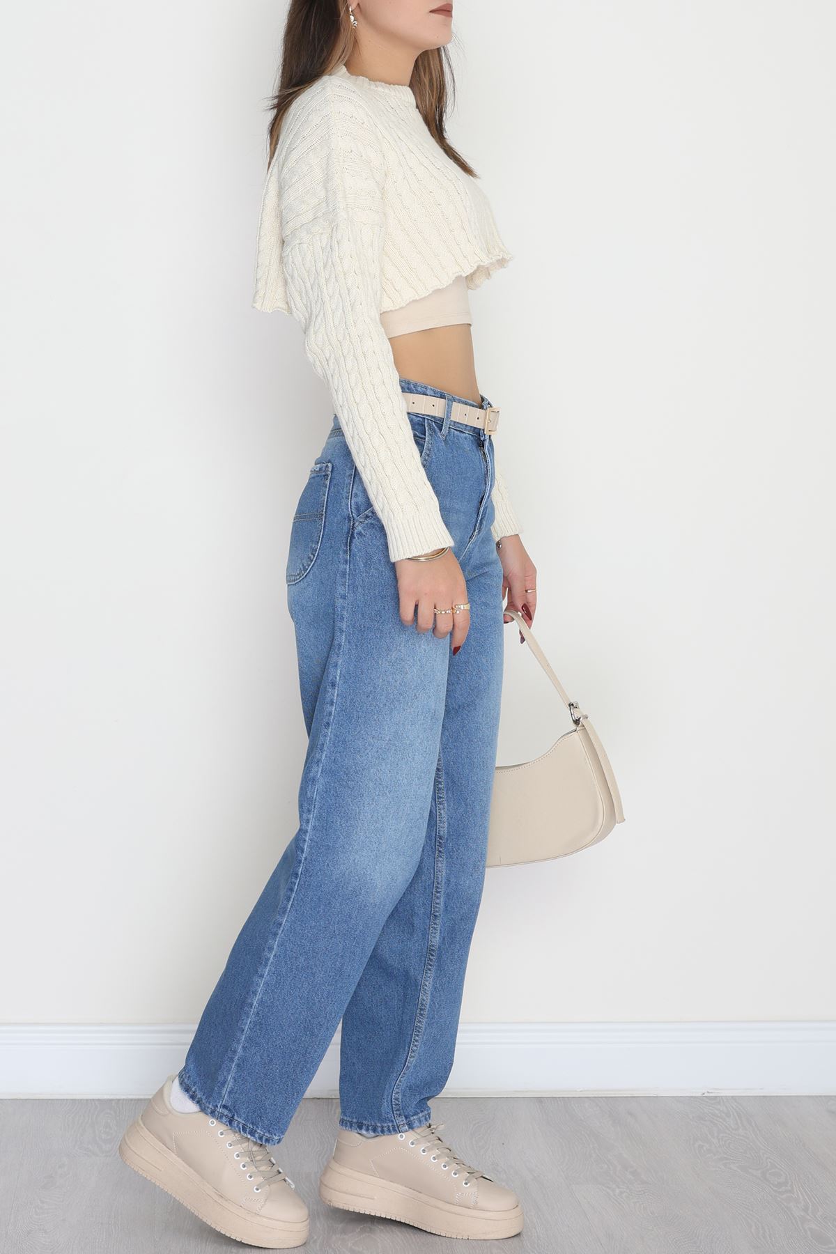 Yan Cepli Baggy Kot Pantolon Buzmavi - 42466.2088.