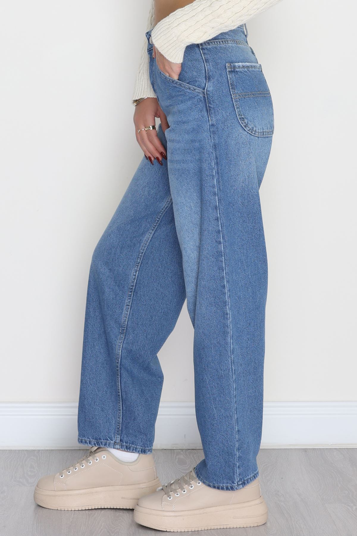 Yan Cepli Baggy Kot Pantolon Buzmavi - 42466.2088.