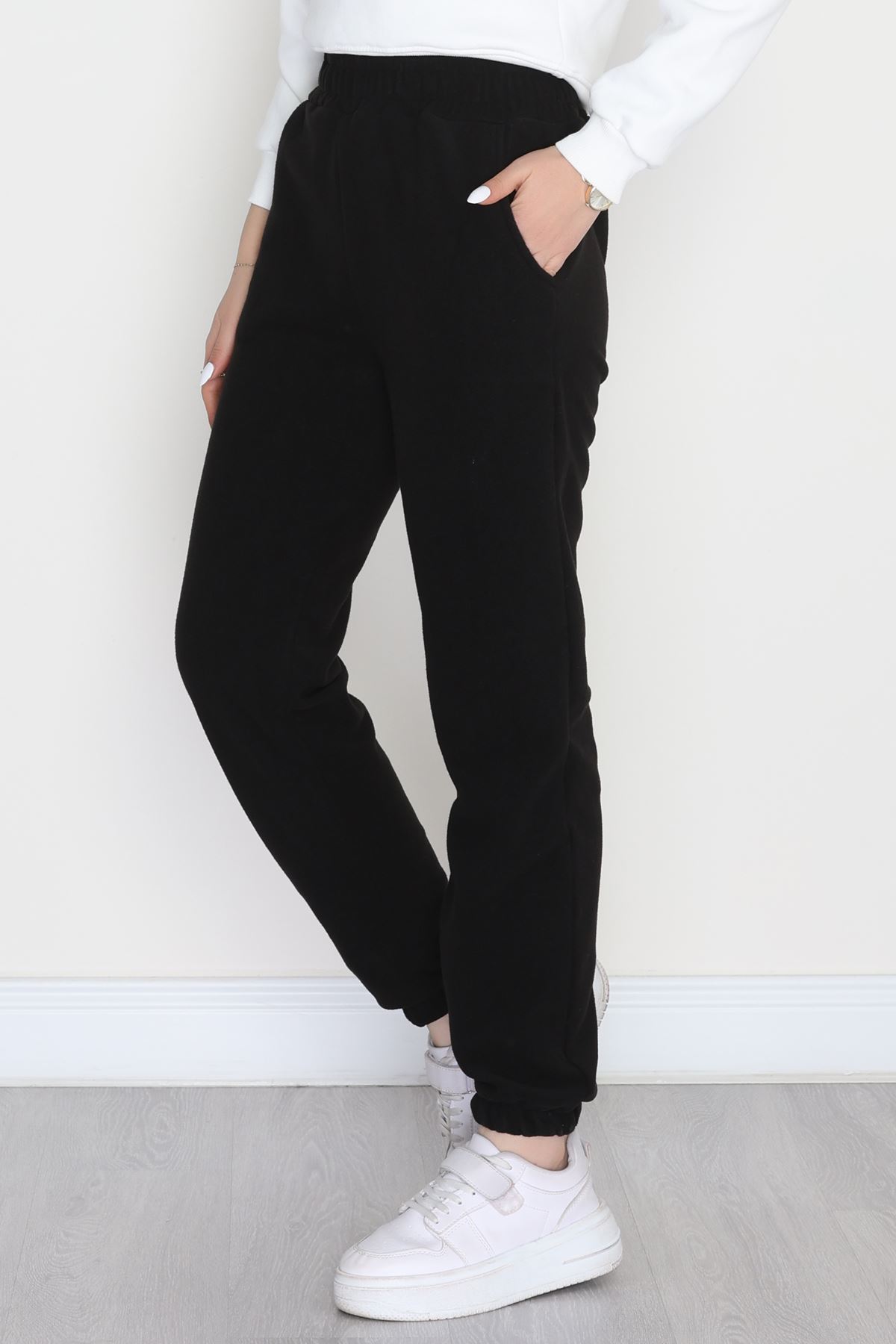 Paça Lastikli Polar Eşofman Altı Siyah - 51001.053.