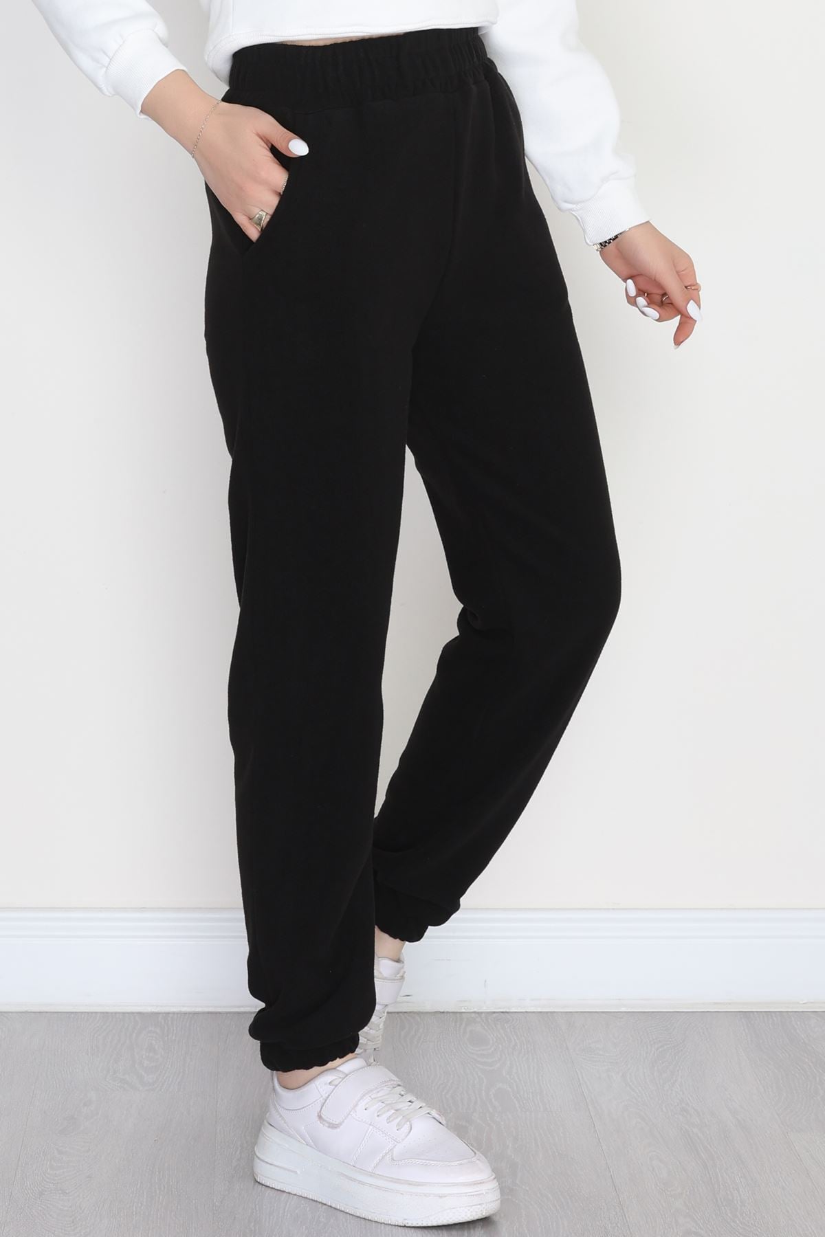 Paça Lastikli Polar Eşofman Altı Siyah - 51001.053.