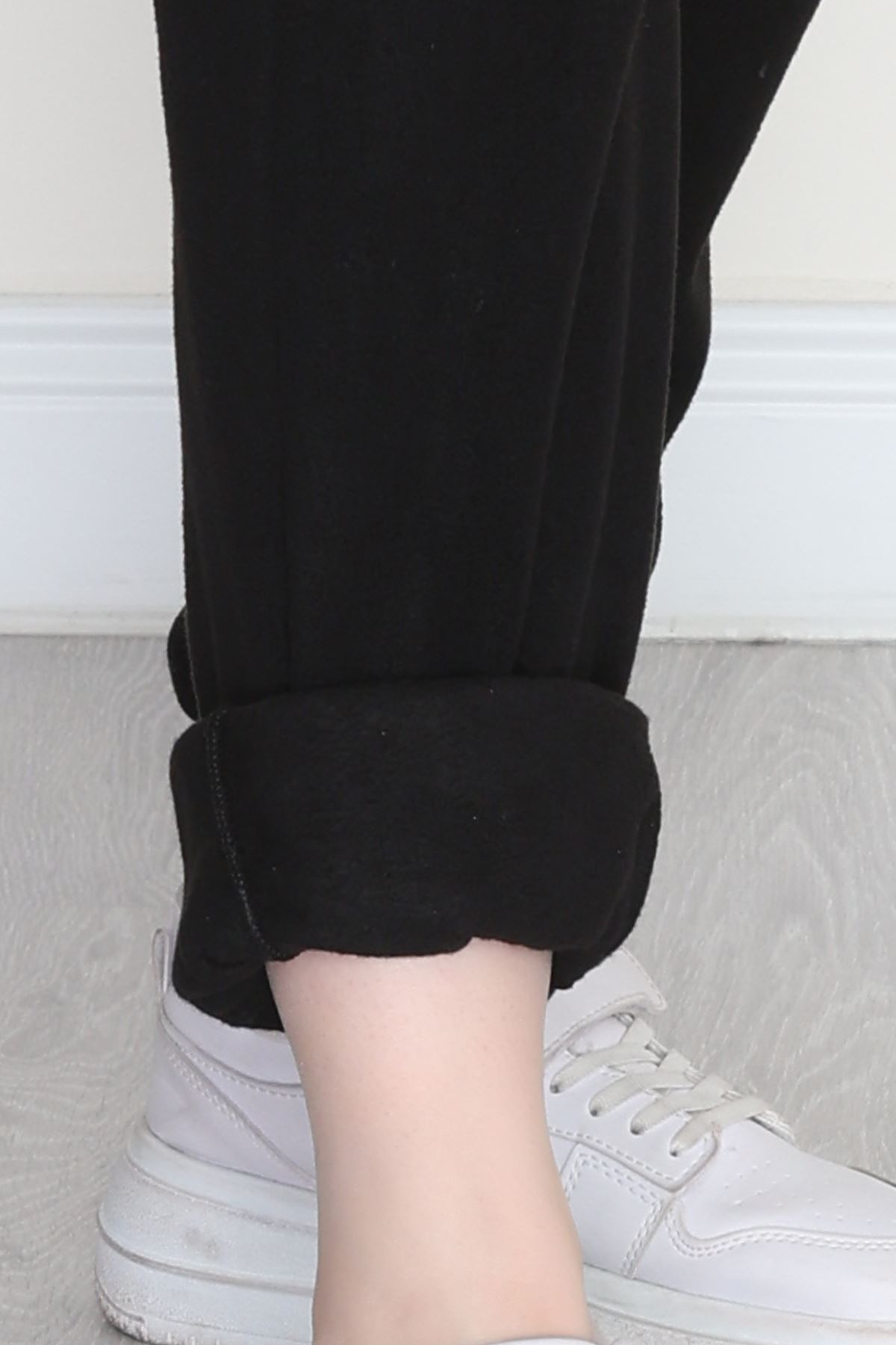 Paça Lastikli Polar Eşofman Altı Siyah - 51001.053.