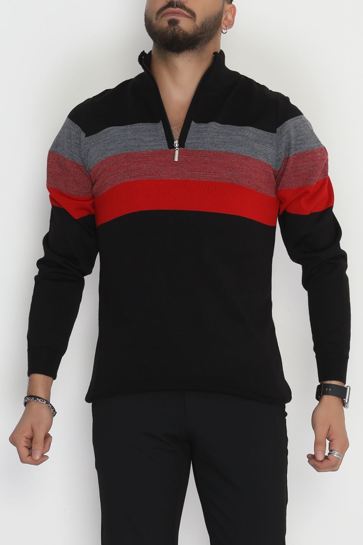 Çizgili Erkek Triko Siyah - 2530.2052.