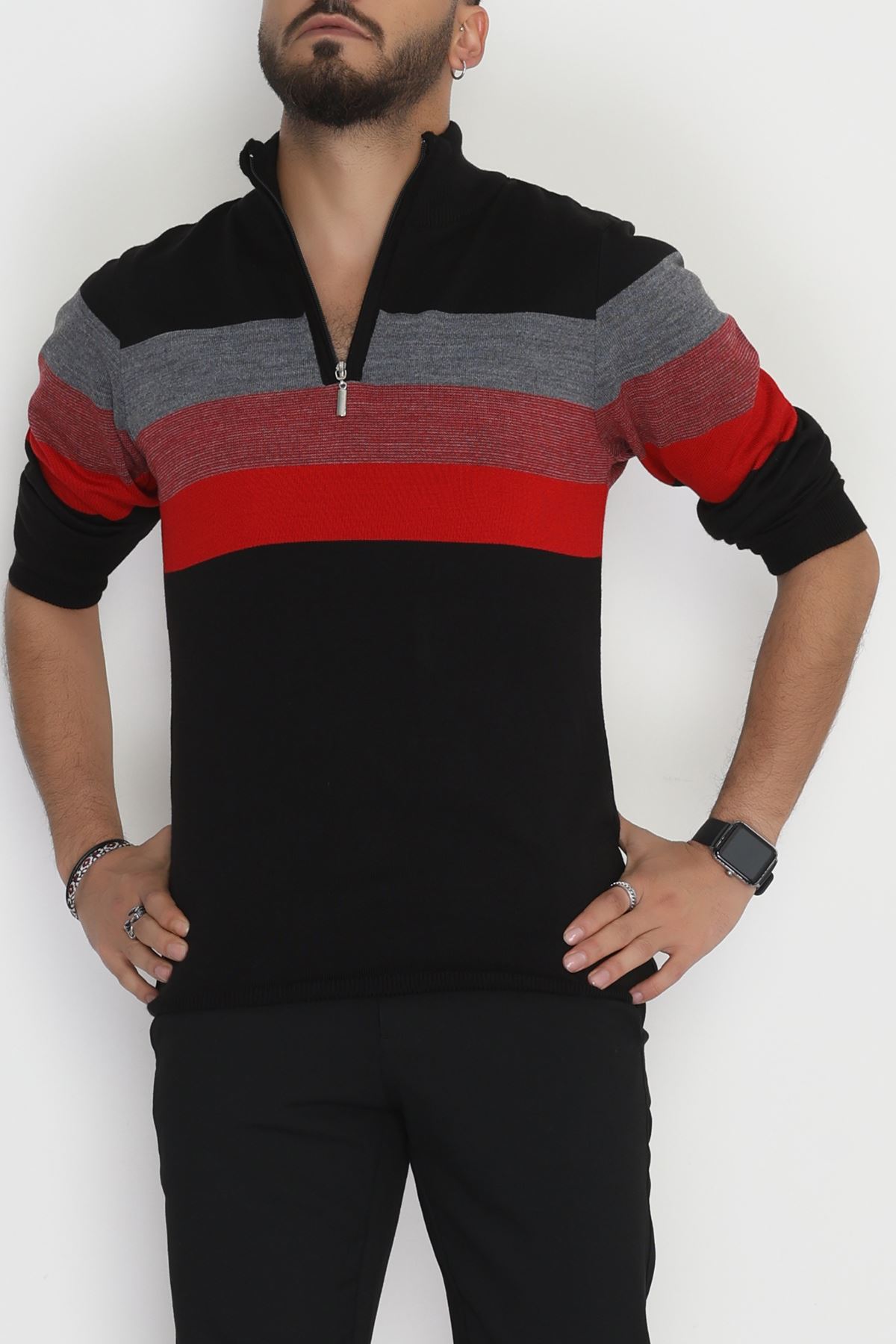 Çizgili Erkek Triko Siyah - 2530.2052.