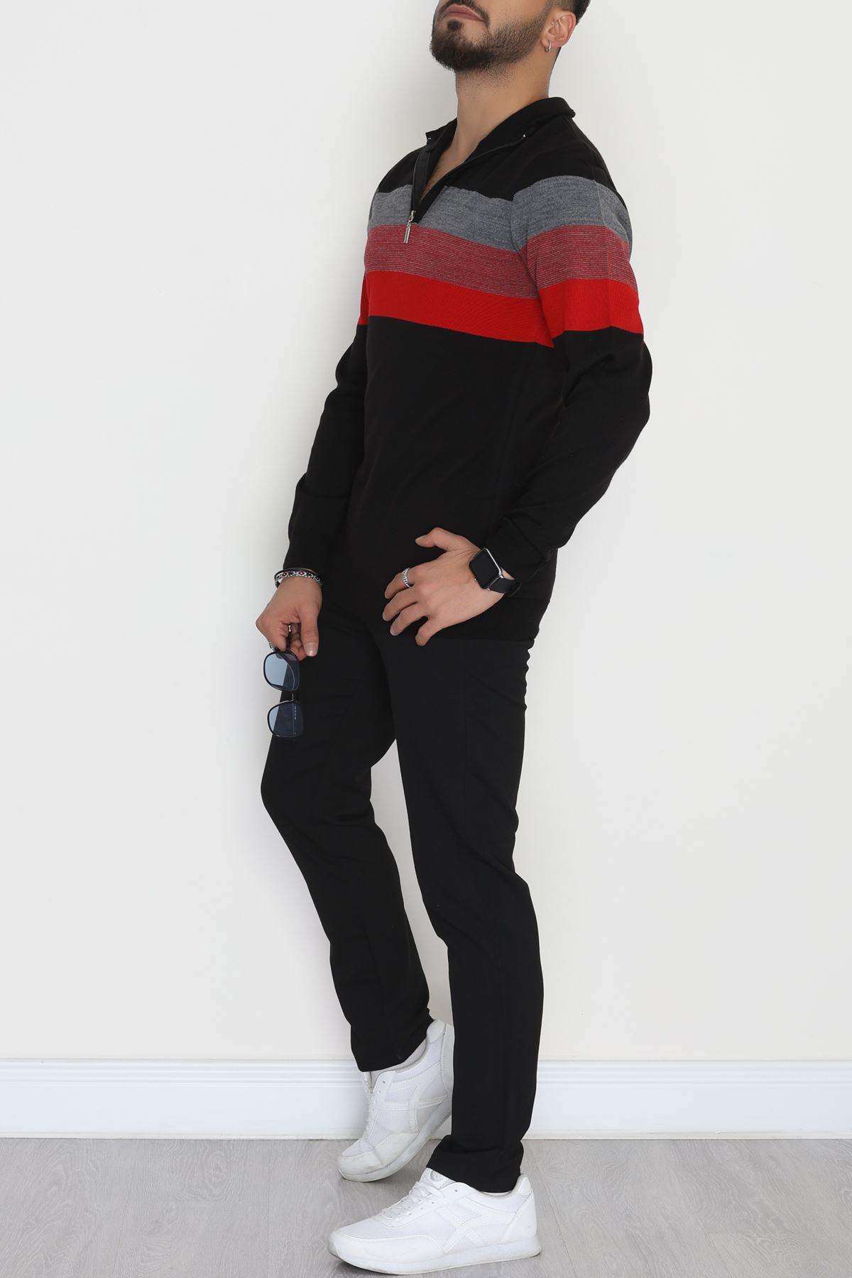 Çizgili Erkek Triko Siyah - 2530.2052.