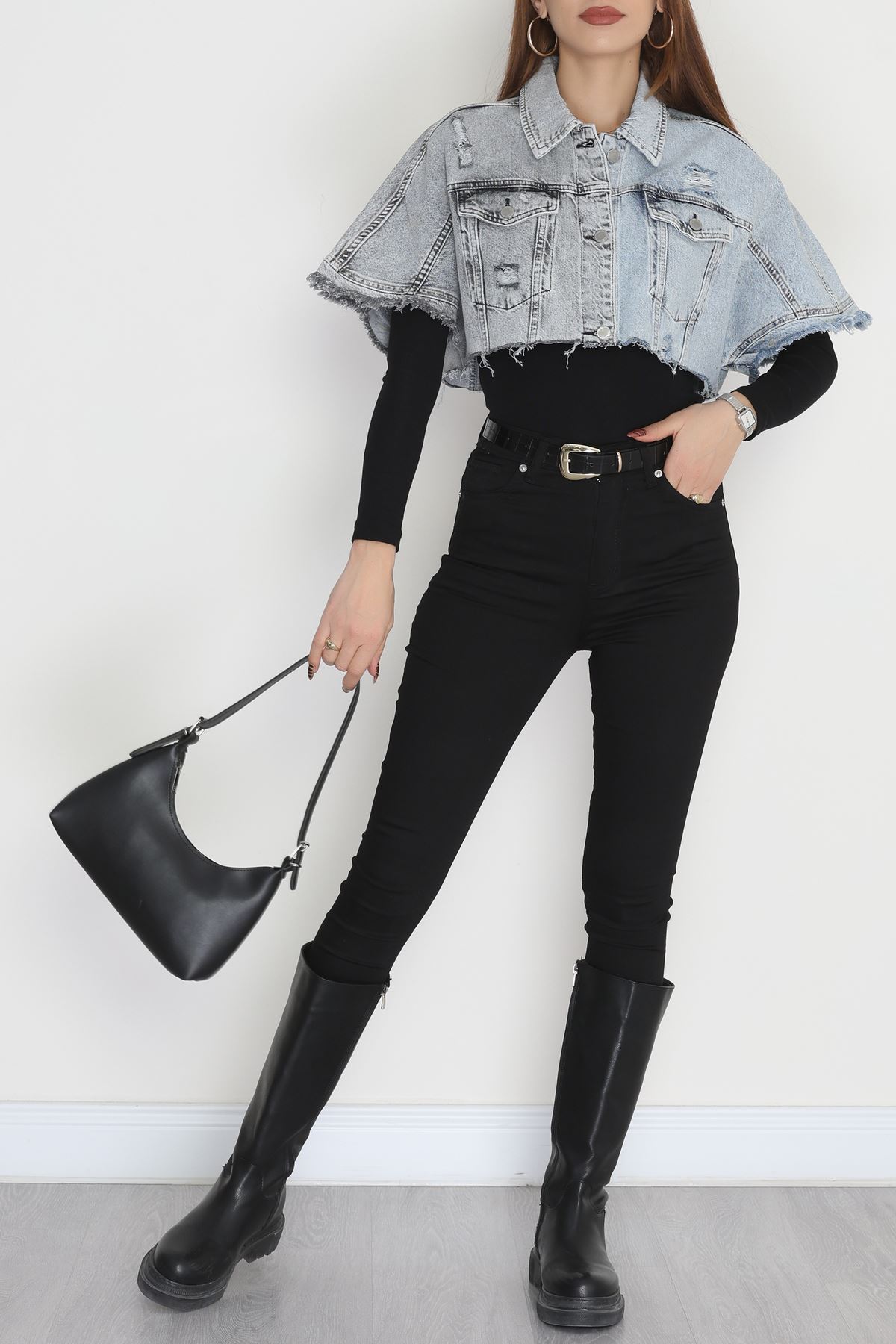 Kısa Kollu Kot Ceket Mavi - 3366011.1966.