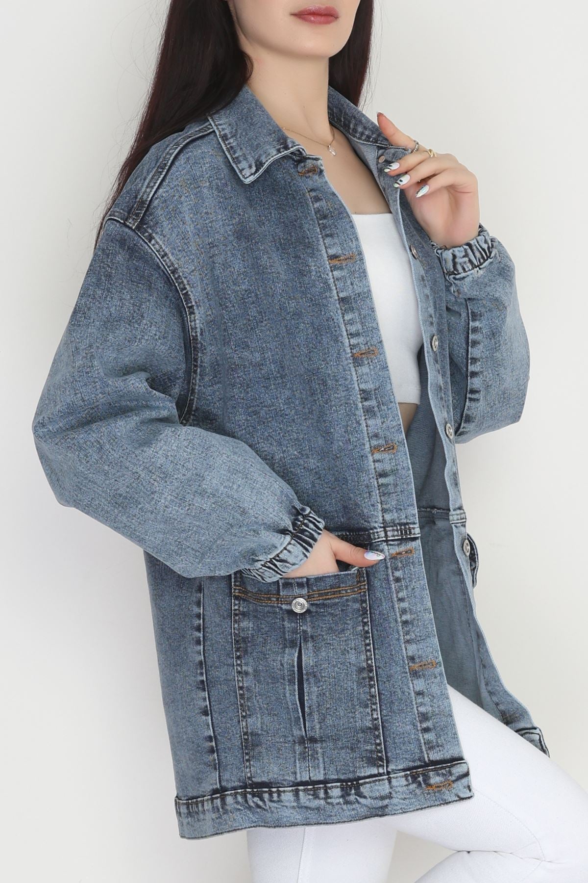 Körüklü Cep Kot Ceket  Koyumavi4 - 20464.1778.