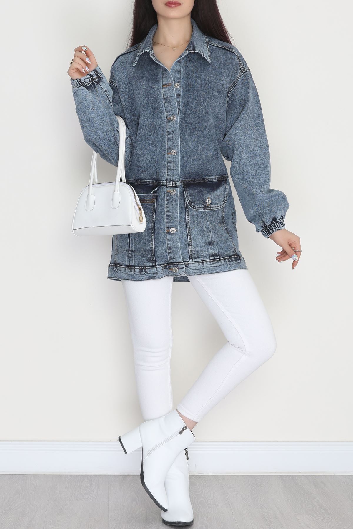 Körüklü Cep Kot Ceket  Koyumavi4 - 20464.1778.