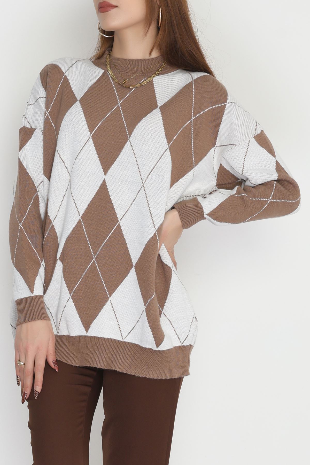 Etnik Desen Triko Mochalatte - 3038.1577.