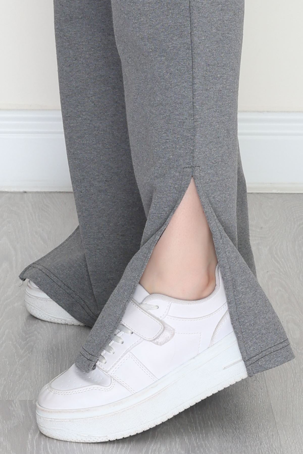 Yırtmaçlı 2 İplik Eşofman Altı Füme - 40025.1857.