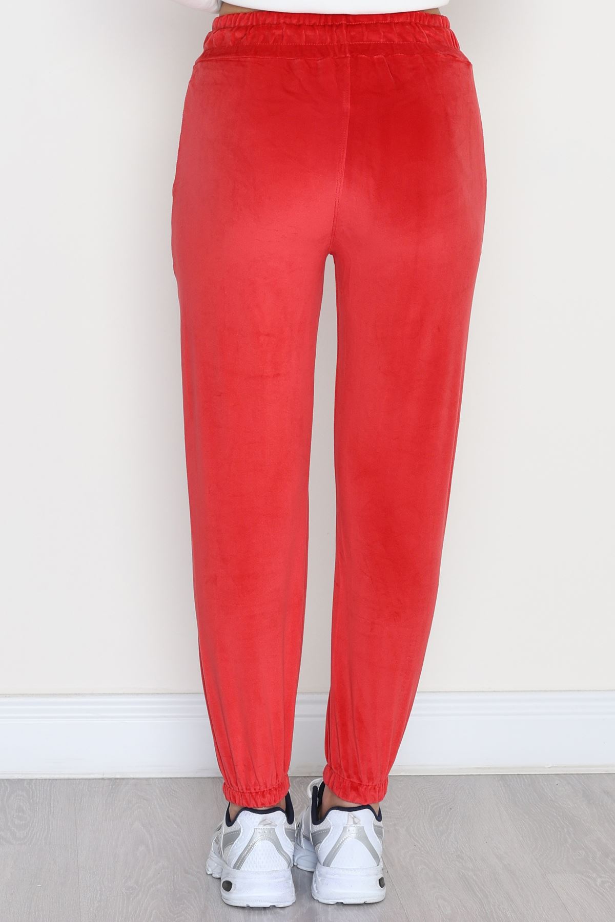 Fransız Kadife Likralı Eşofman Altı Kırmızı - 80902.1301.