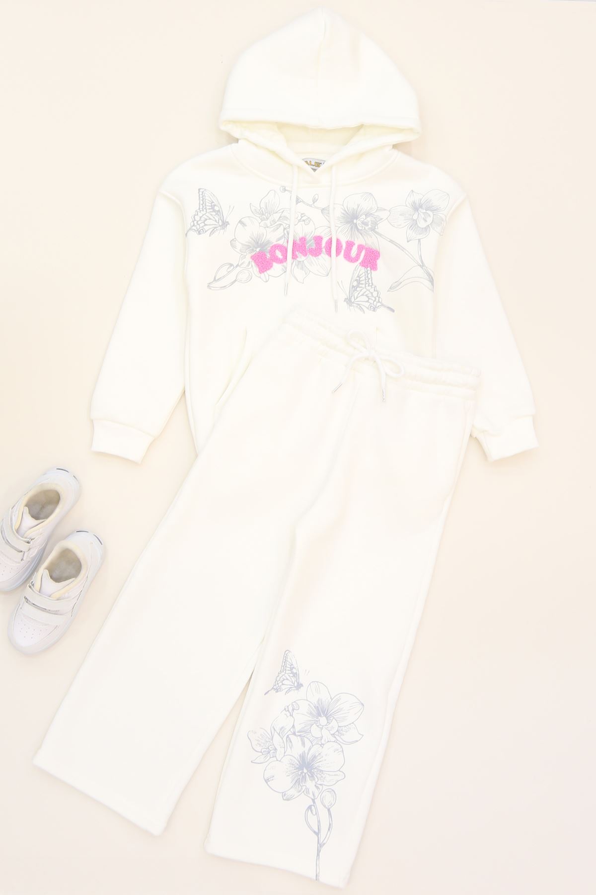 6-9 Yaş Şardonlu Yumoş Kumaş Takım Ekru - 6264259.1576.