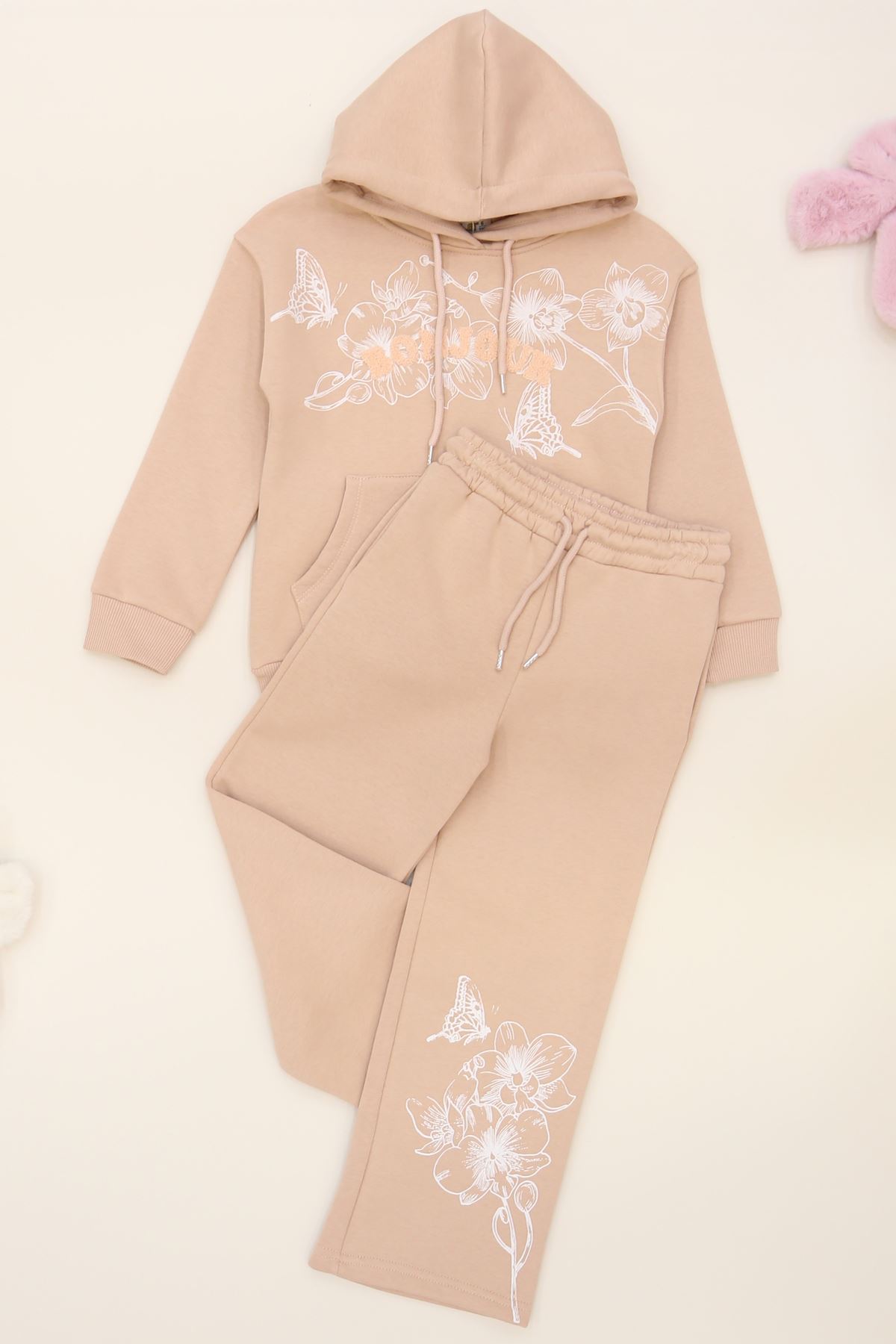 6-9 Yaş Şardonlu Yumoş Kumaş Takım Pudra - 6264259.1576.