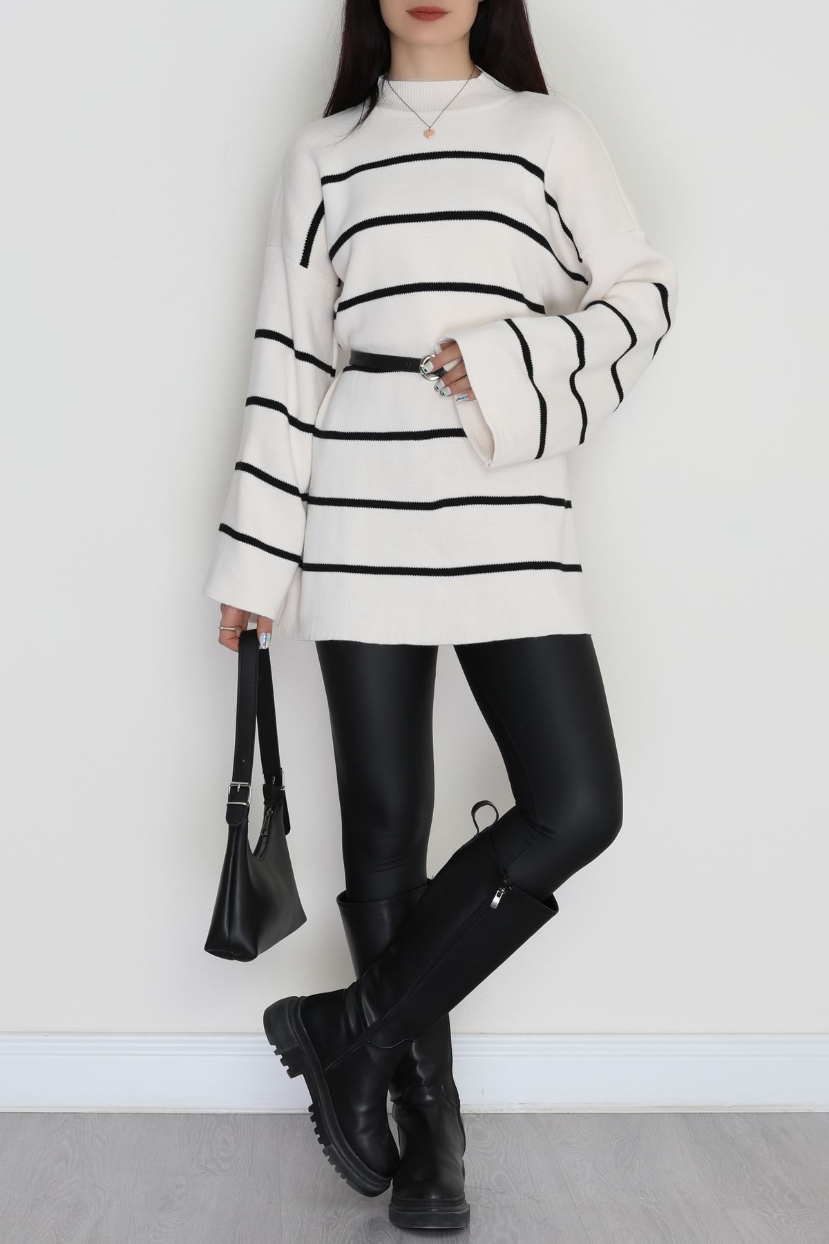 Yarım Balıkçı Yaka Triko Bluz Lattesiyah - 3066.1577.