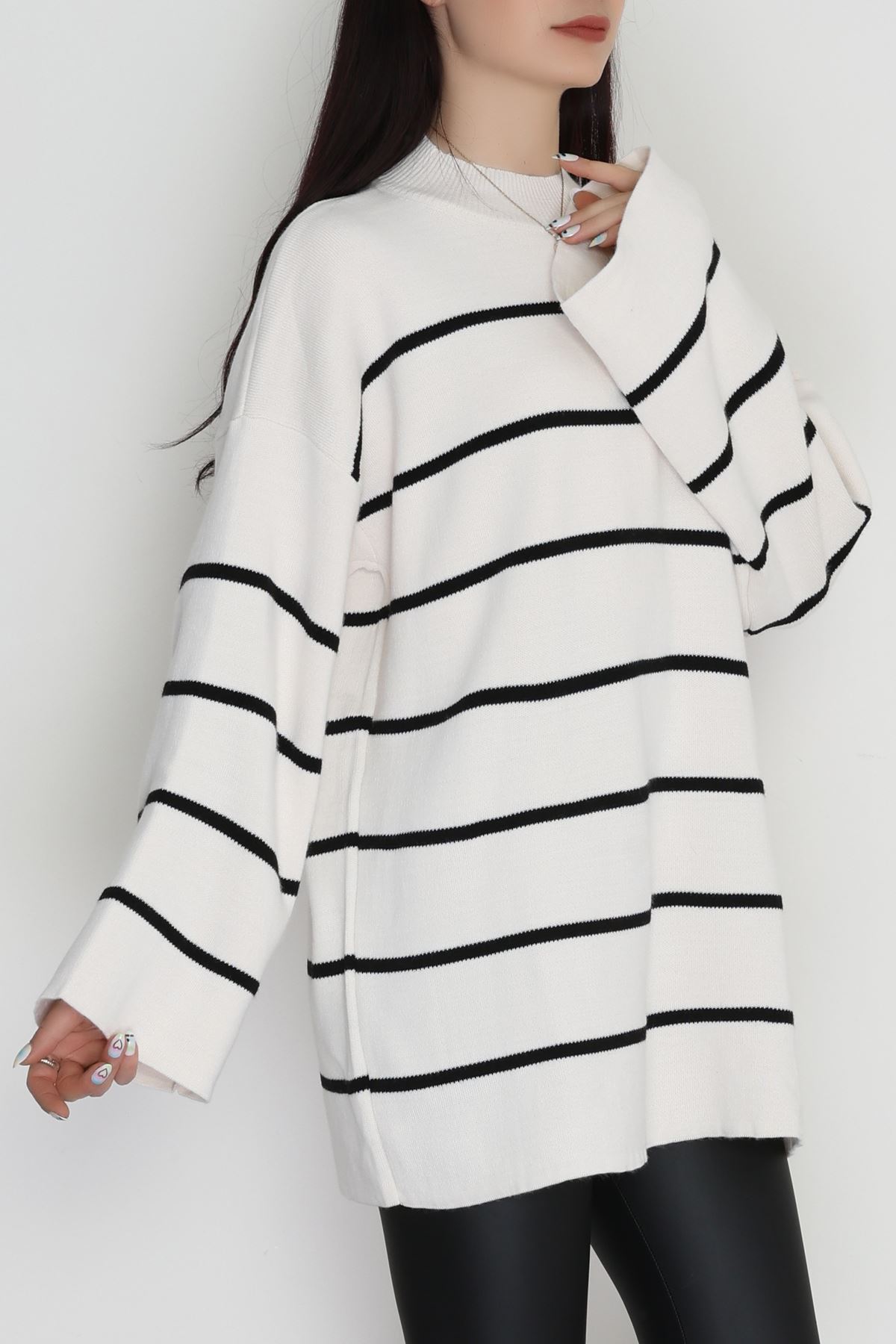 Yarım Balıkçı Yaka Triko Bluz Lattesiyah - 3066.1577.