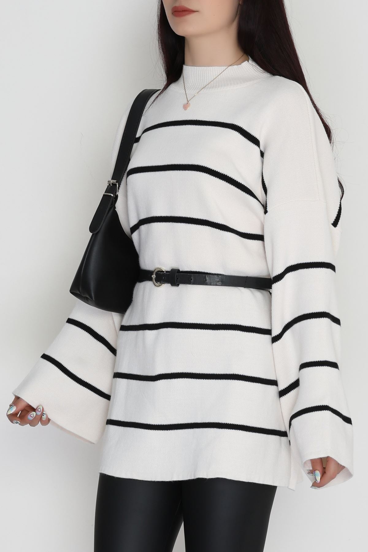 Yarım Balıkçı Yaka Triko Bluz Lattesiyah - 3066.1577.