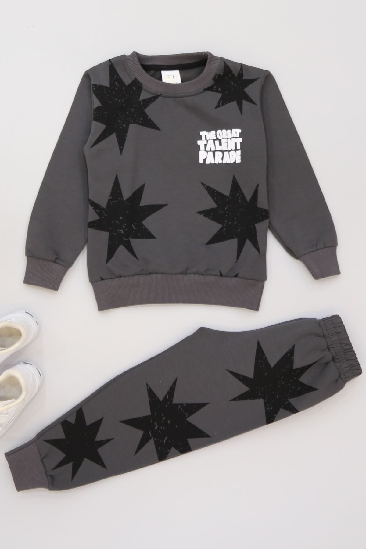 4-10 Yaş 2 İplik Şardonlu İkili Takım Füme - 52037.1776.