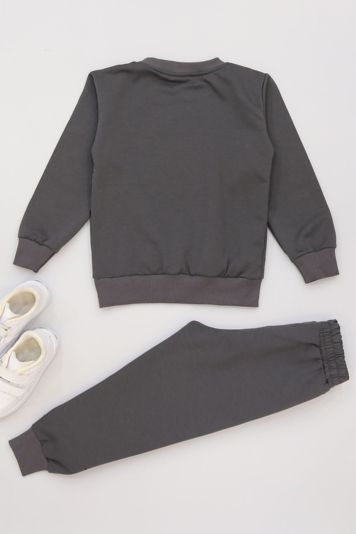 4-10 Yaş 2 İplik Şardonlu İkili Takım Füme - 52037.1776.