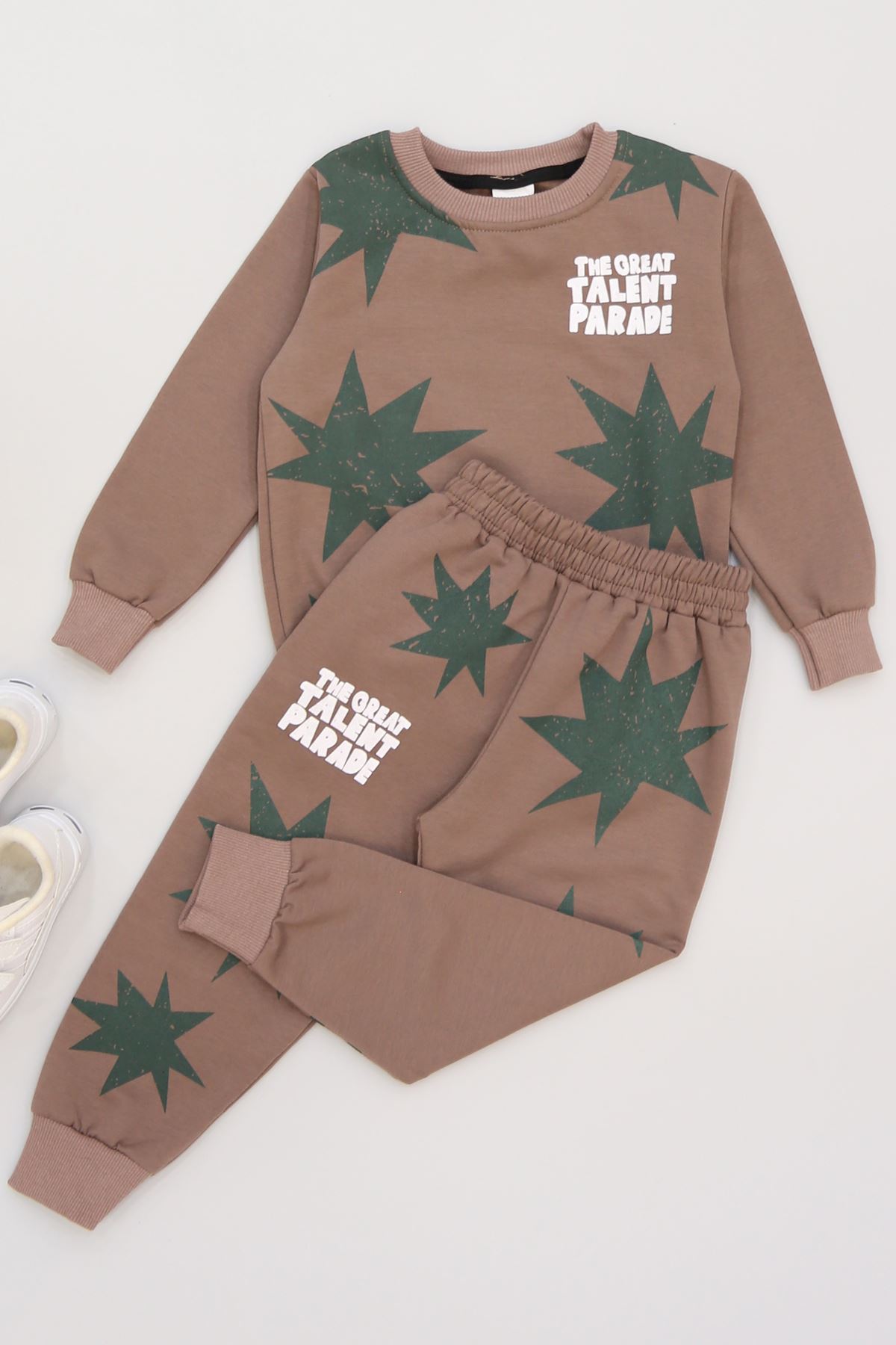 4-10 Yaş 2 İplik Şardonlu İkili Takım Kahve - 52037.1776.