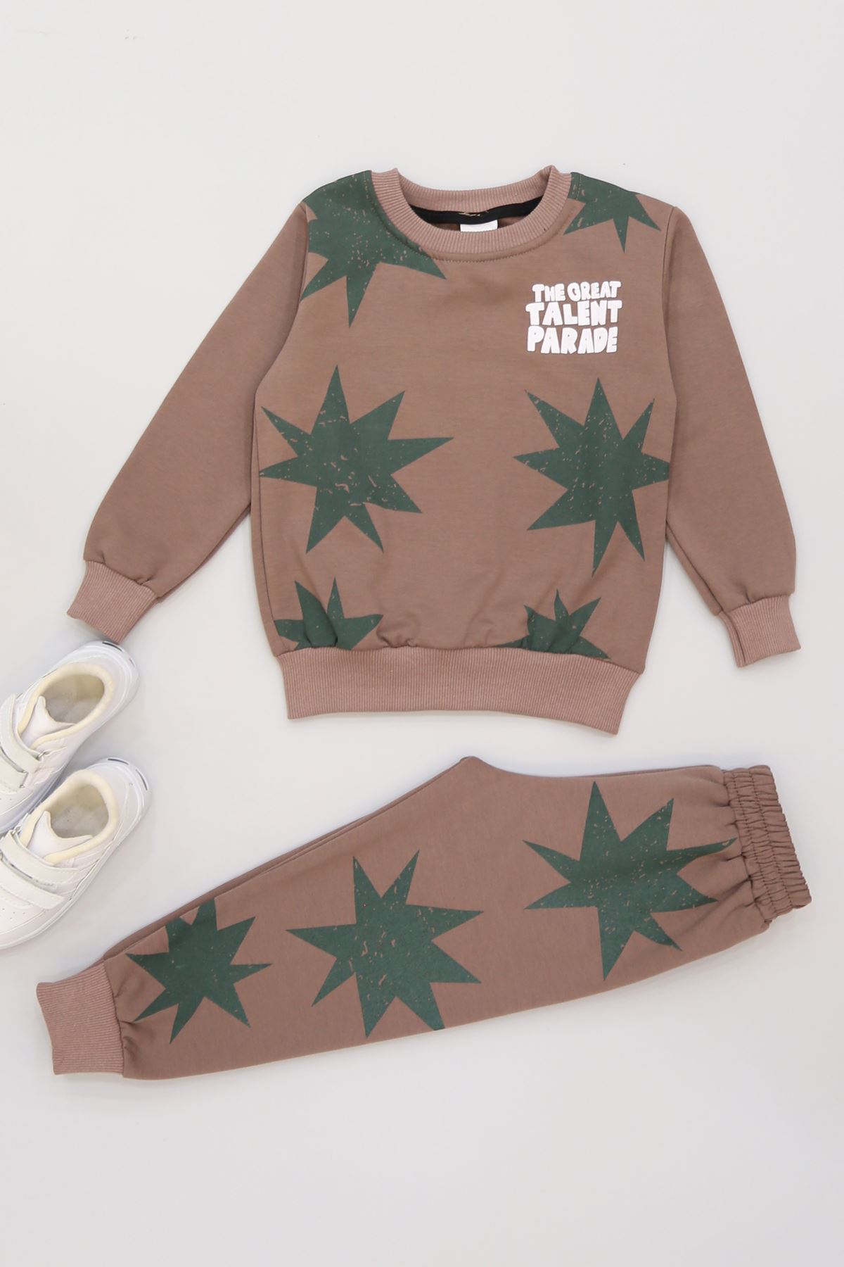 4-10 Yaş 2 İplik Şardonlu İkili Takım Kahve - 52037.1776.