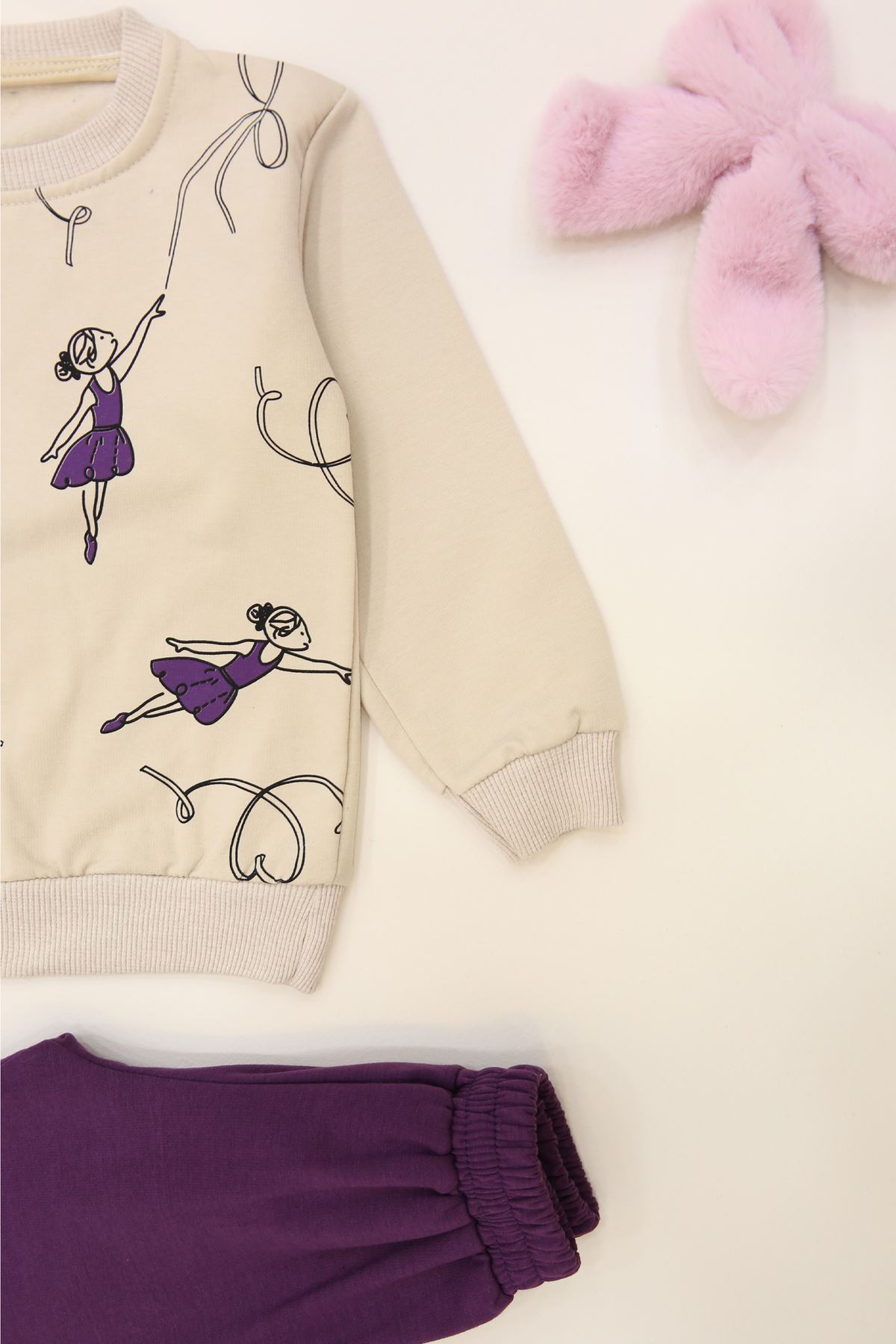 4-10 Yaş 2 İplik Şardonlu İkili Takım Mor - 52039.1776.