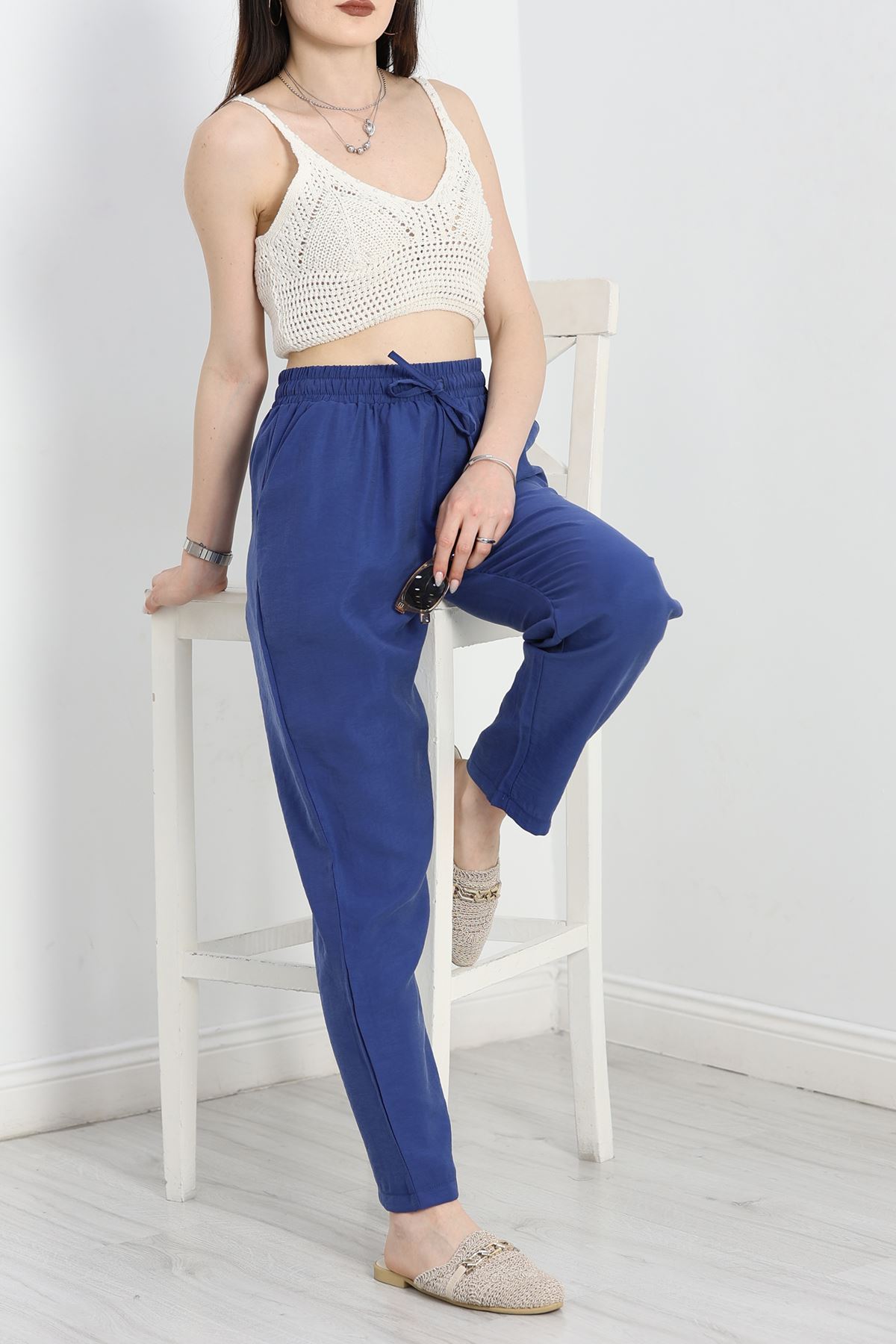 Modal Kumaş Pantolon İndigo - 41140.1837.