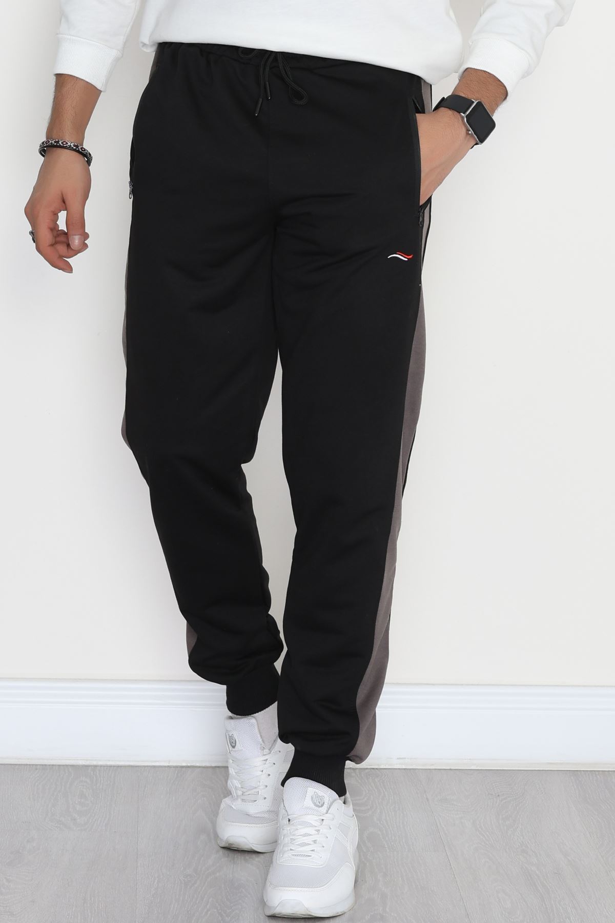 Şeritli Worteks Erkek Eşofman Altı Siyah1 - 42151.1937.