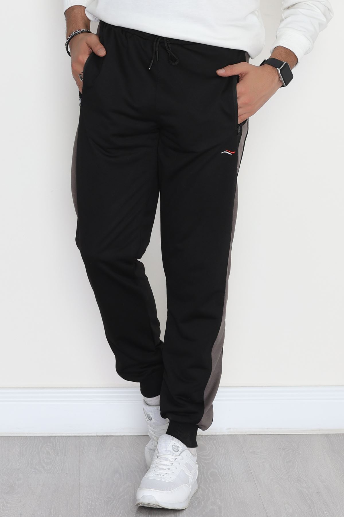 Şeritli Worteks Erkek Eşofman Altı Siyah1 - 42151.1937.