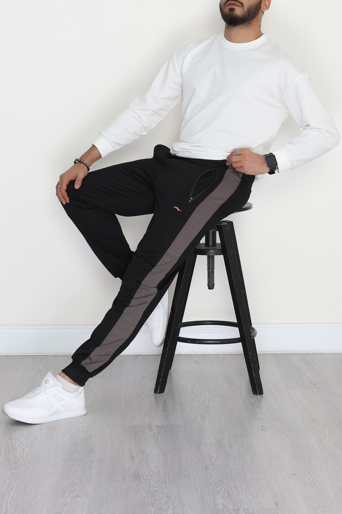 Şeritli Worteks Erkek Eşofman Altı Siyah1 - 42151.1937.