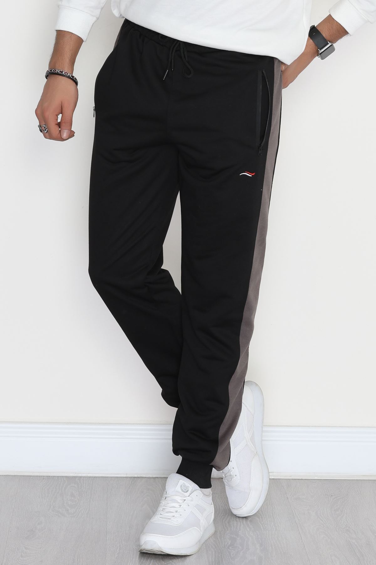 Şeritli Worteks Erkek Eşofman Altı Siyah1 - 42151.1937.