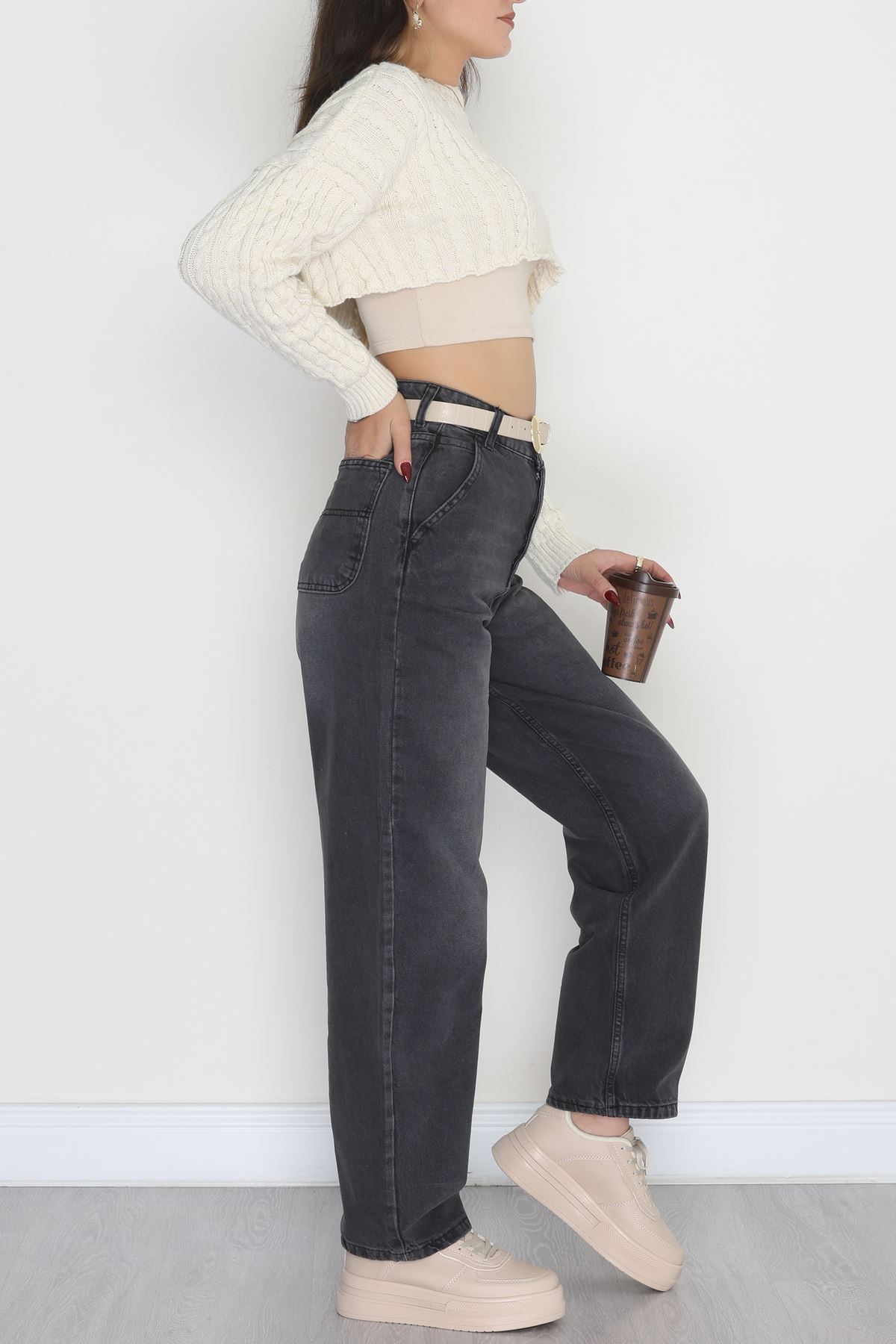 Baggy Kot Pantolon Füme - 31573.1921.