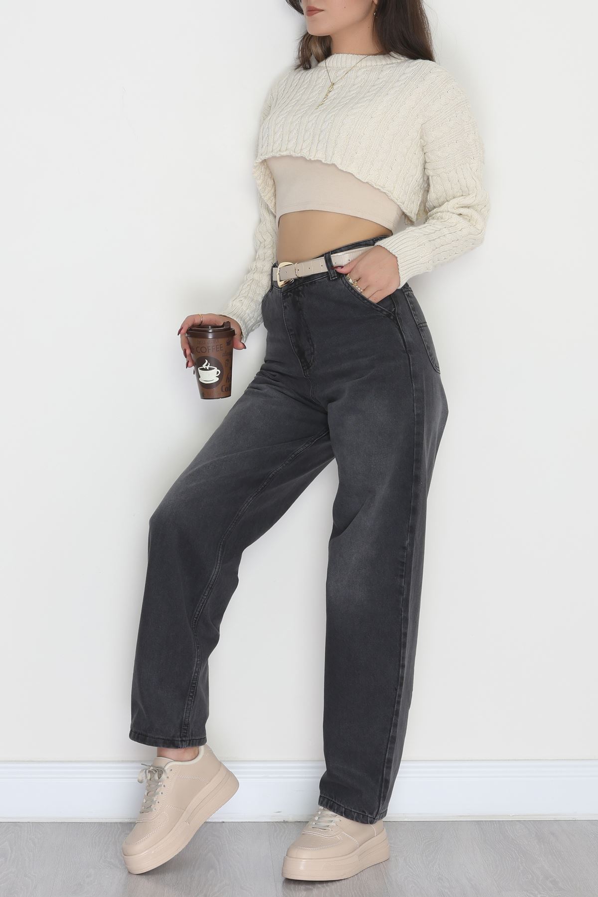 Baggy Kot Pantolon Füme - 31573.1921.