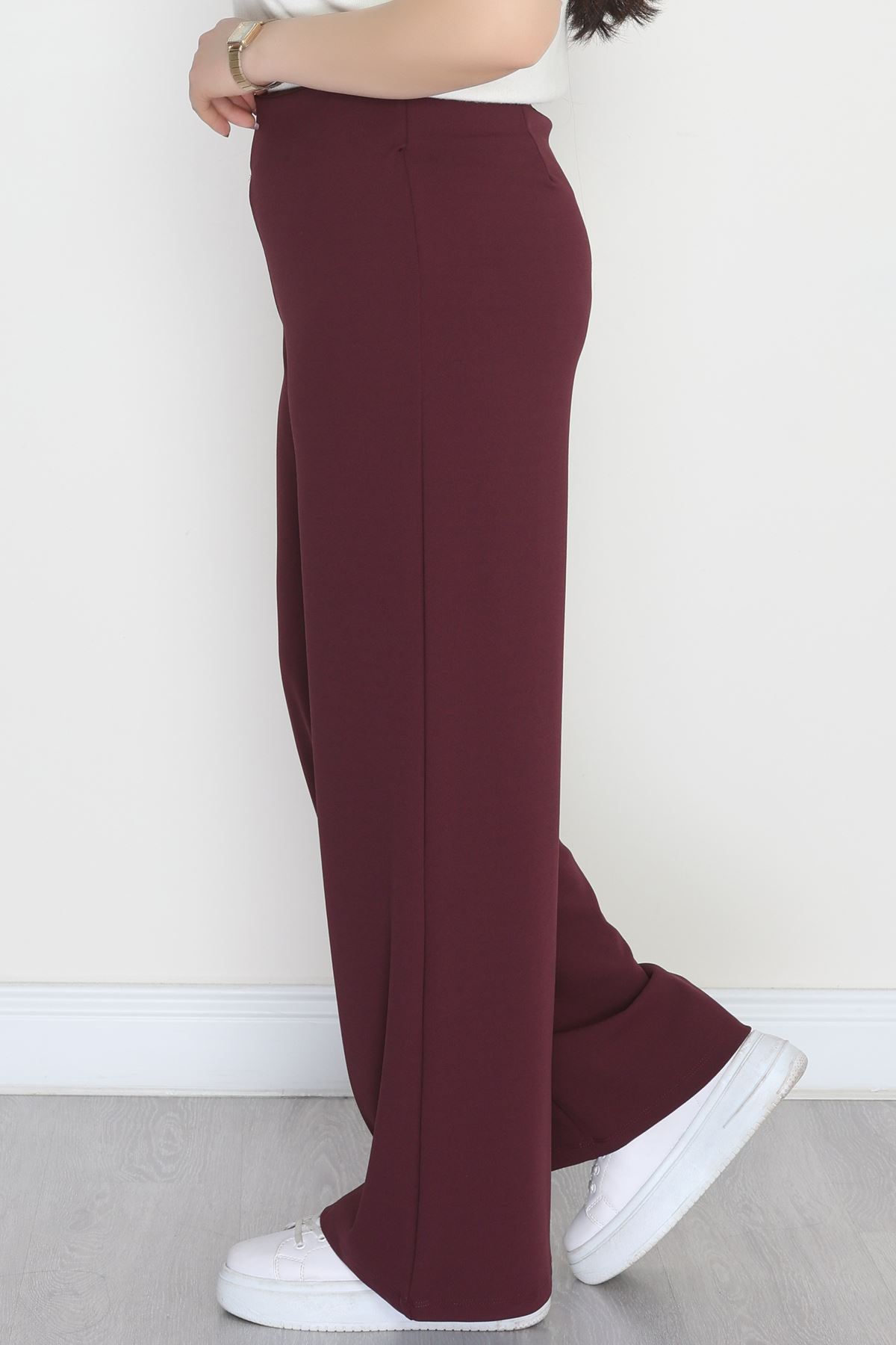 Full Likra İthal Krep Yandan Fermuarlı Büyük Beden Pantolon Sumak - 90162.1837.