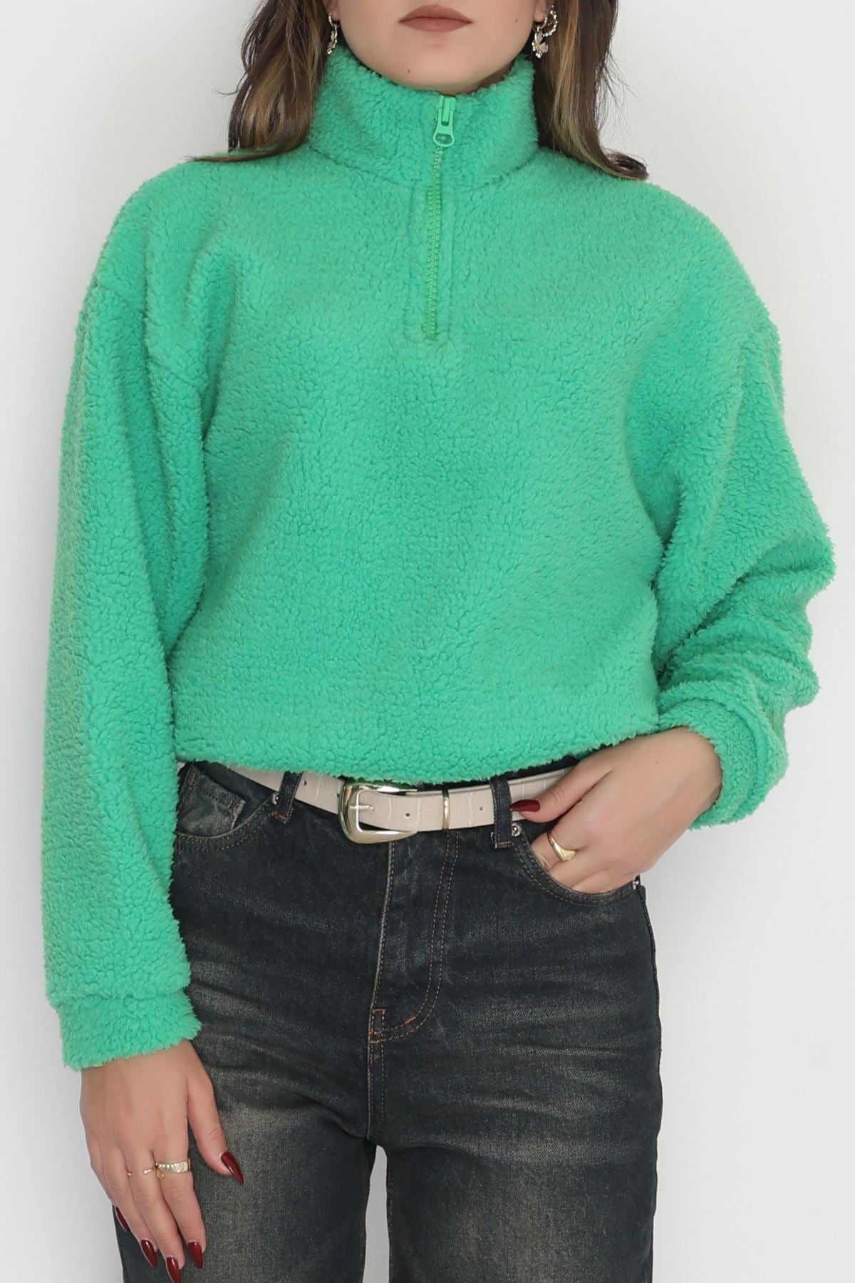 Peluş Sweat Yeşil - 31254.1872.